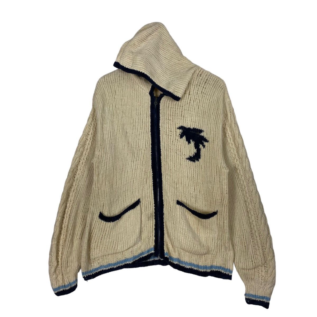 Quiksilver Vintage 80s Local Motion Knit Sweater Zipper Hoodie Size US L / EU 52-54 / 3 - 1 Thumbnail