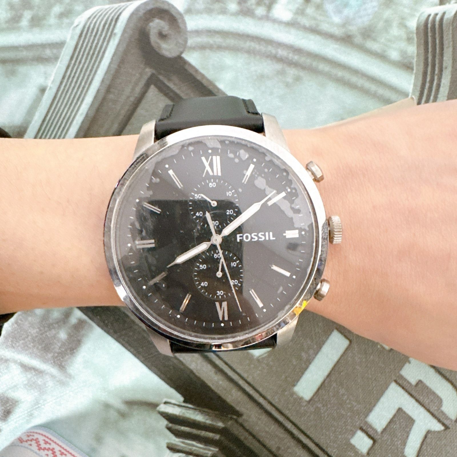 Fossil Fossil FS5548 Townsman Chronograph Black Leather Watch Size ONE SIZE - 7 Thumbnail