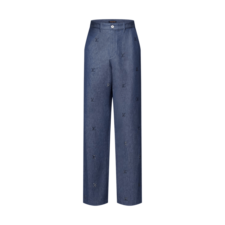 Louis Vuitton LV Blason Embellished Denim Trousers Size US 34 / EU 50 - 1 Thumbnail