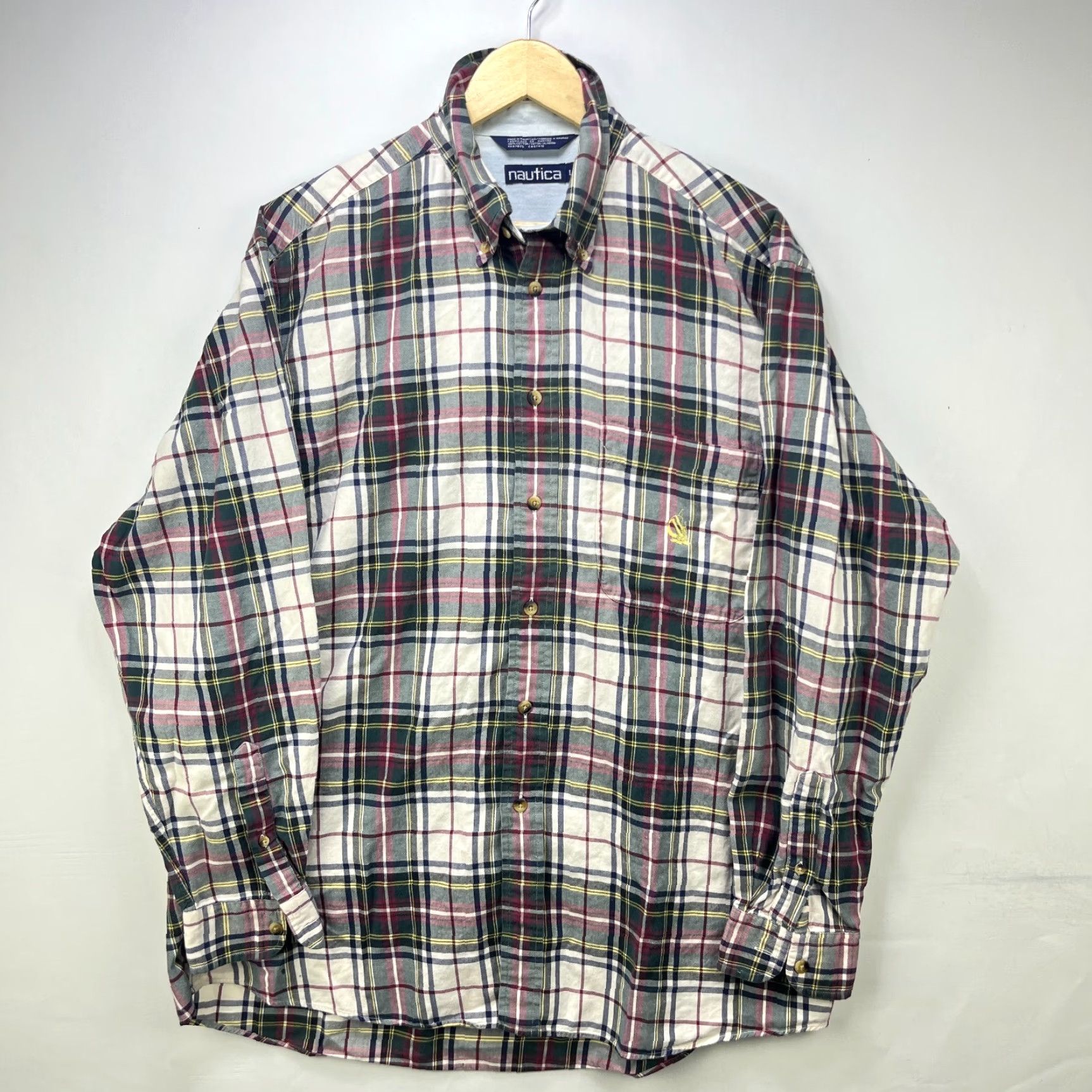 Nautica VINTAGE Nautica Plaid Button-Up Shirt Large Longsleeve Mens L White Size US L / EU 52-54 / 3 - 2 Thumbnail
