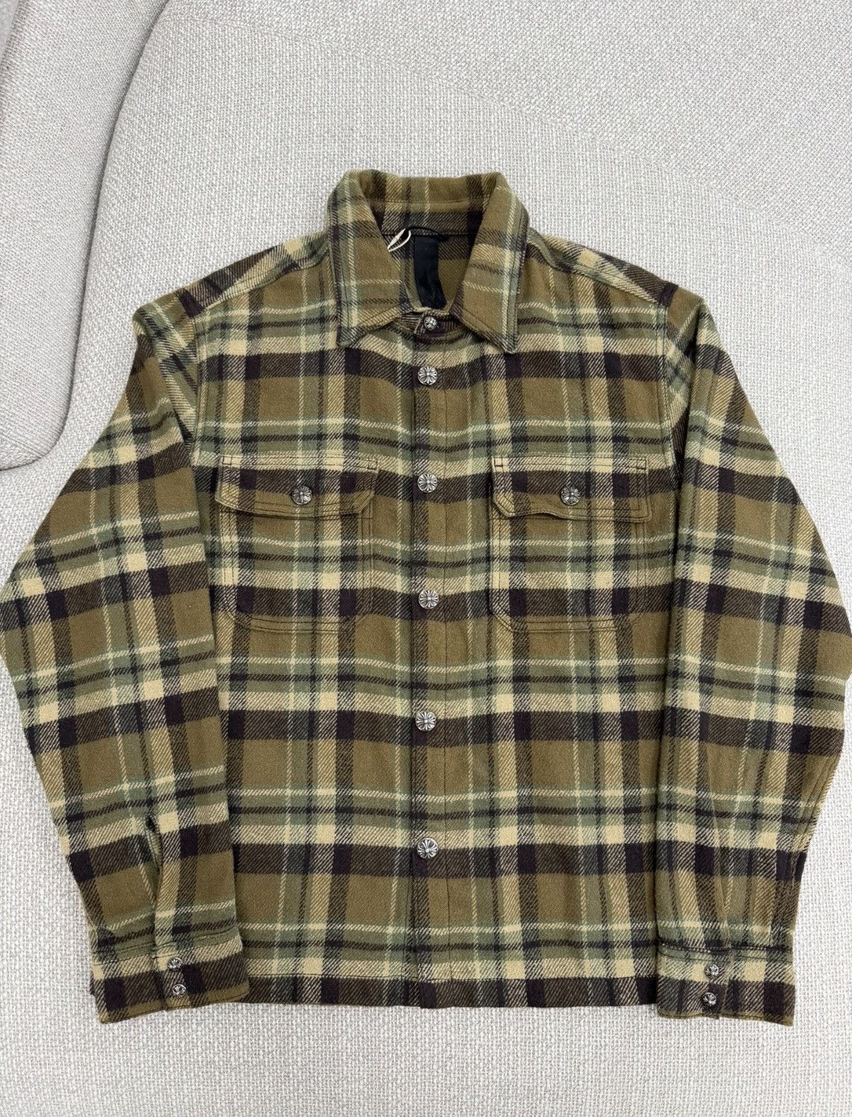 Chrome Hearts Chrome Hearts Yellow-Brown Plaid Workdog Shirt F0822 Size US M / EU 48-50 / 2 - 1 Thumbnail