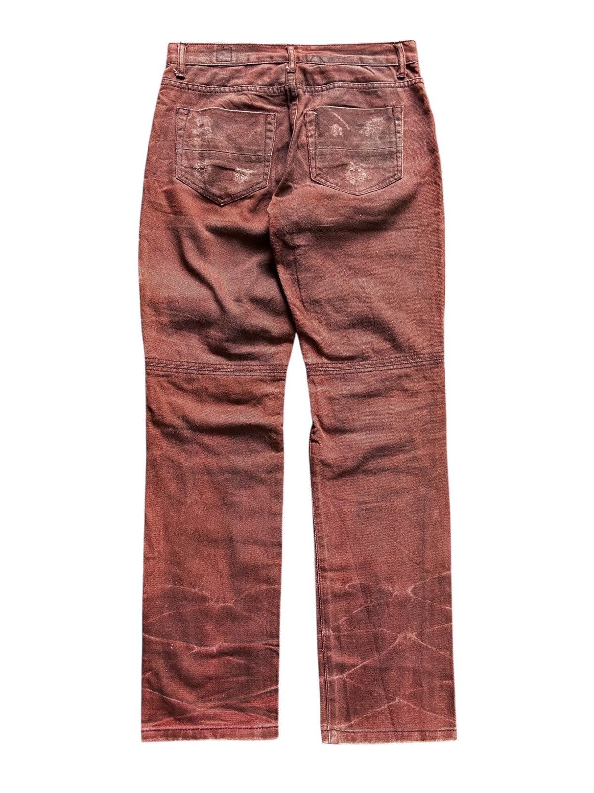 semanticdesign SEMANTIC DESIGN DISTRESSED PUNK STREET RED DENIM Size US 30 / EU 46 - 14 Thumbnail