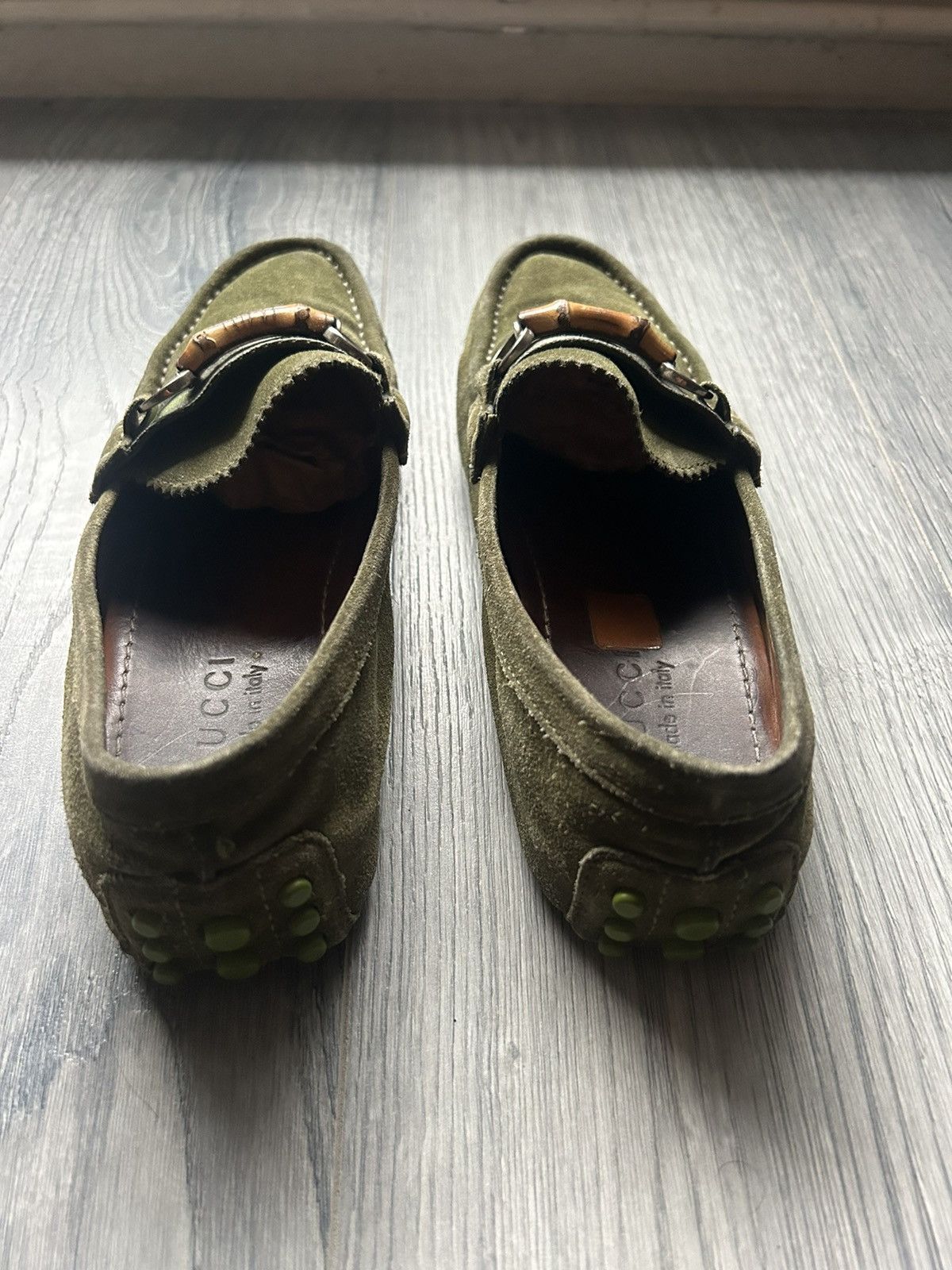 Gucci Gucci Bamboo Bit Green Suede Loafers Size US 7 / EU 40 - 5 Thumbnail