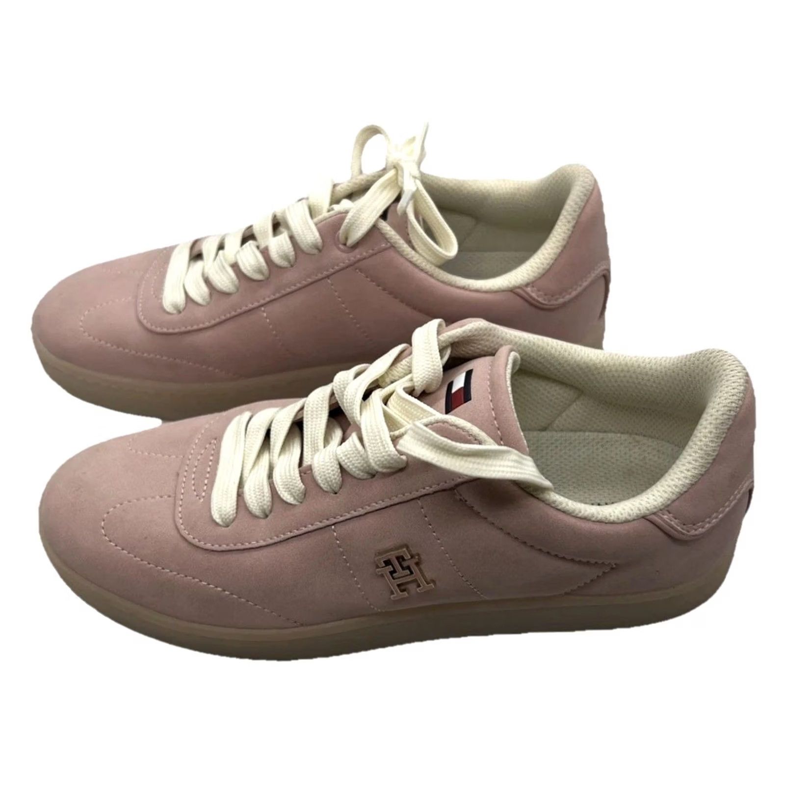 Tommy Hilfiger VINTAGE Tommy Hilfiger Platform Sneakers Women’s 6.5 Blush Pink Lace Up Casual Low Top Size M / US 6-8 / IT 42-44 - 4 Thumbnail