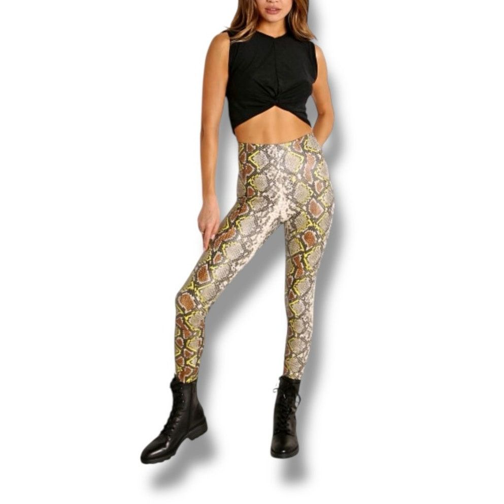 Commando Commando Control Neon Snake Faux Leather Animal Legging NWT Size 25" / US 0 / IT 36 - 2 Thumbnail
