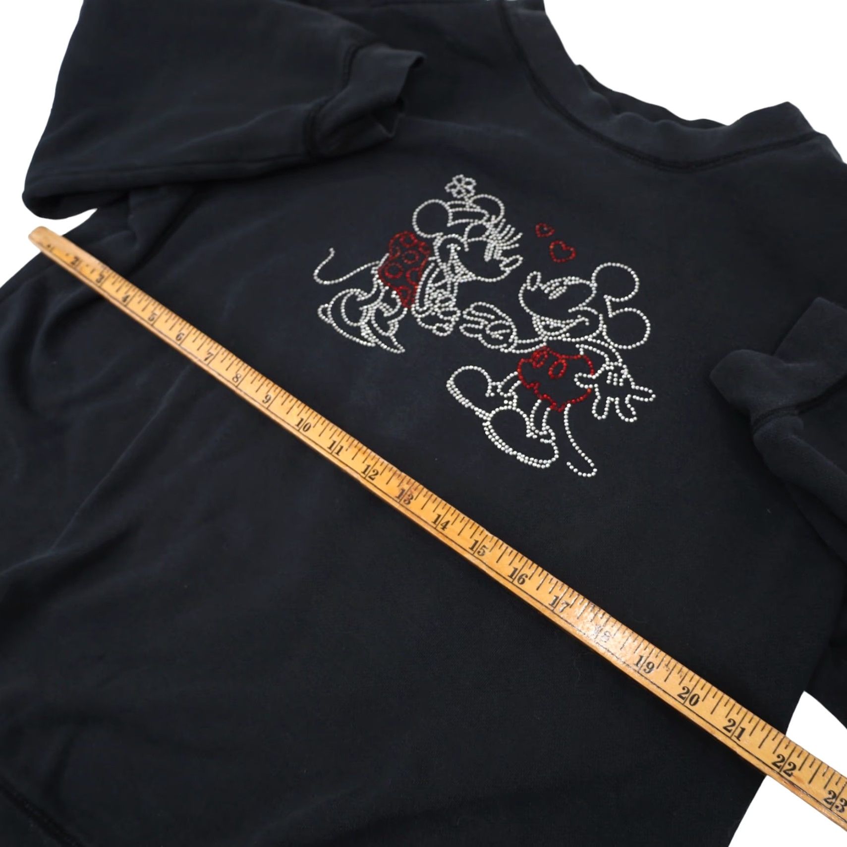 Disney VINTAGE Disney Mickey and Minnie Mouse Womens Medium Rhinestone Sweatshirt Black Size M / US 6-8 / IT 42-44 - 6 Thumbnail