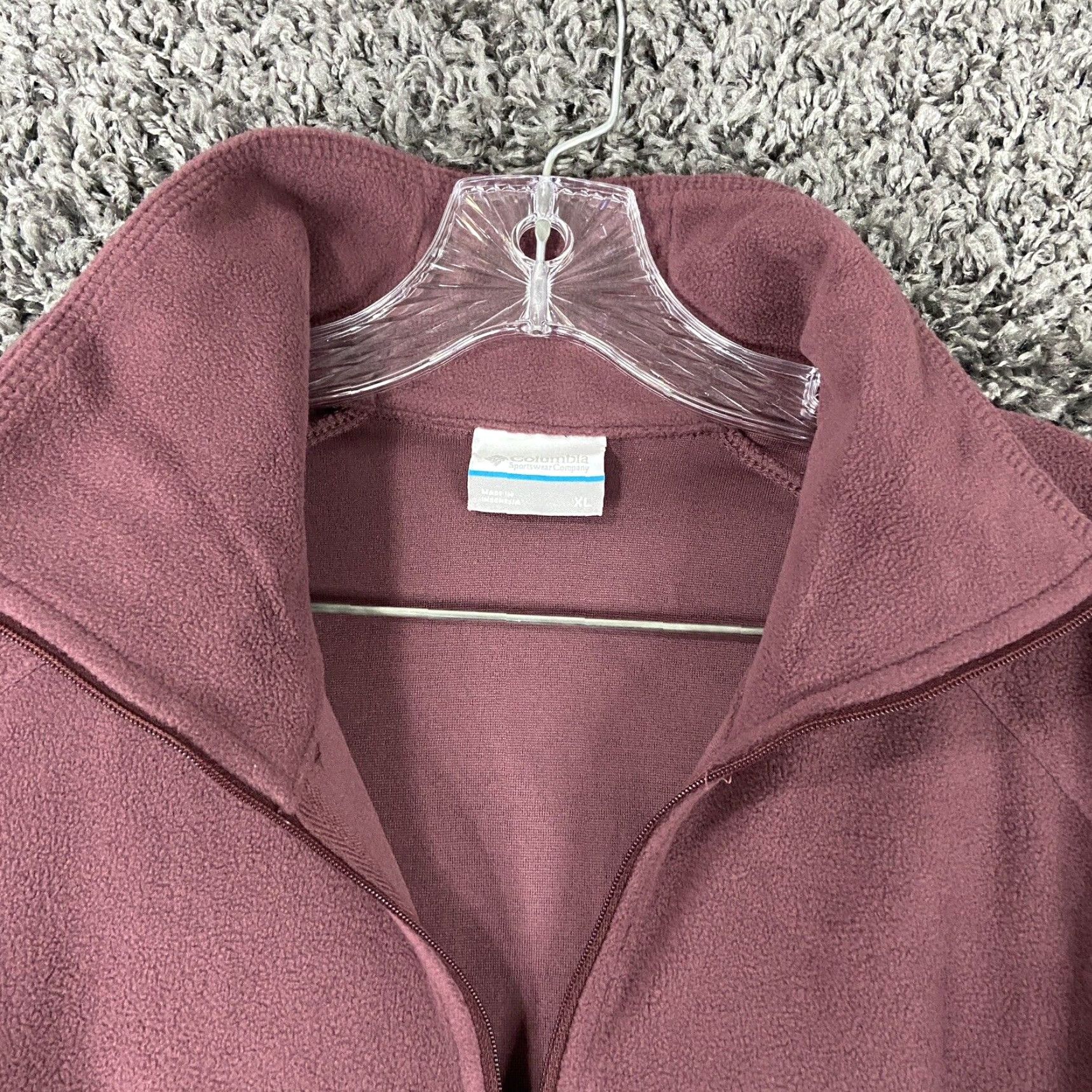 Vintage Columbia Pullover Jacket Fleece Women XL Maroon Long Sleeve Jacket Women XL Red Basic Jacket Mens? Size XL / US 12-14 / IT 48-50 - 6 Thumbnail