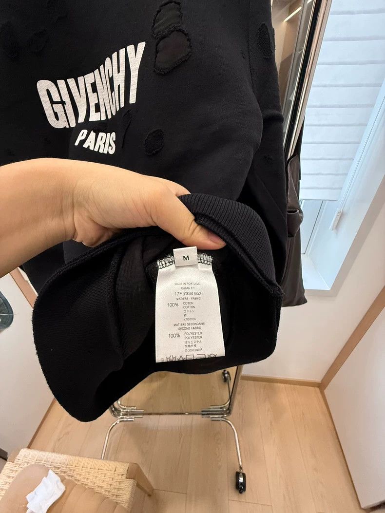 Givenchy Givenchy Torn Sweatshirt + Men's + Black 2505-Nextarrow Size US M / EU 48-50 / 2 - 3 Thumbnail