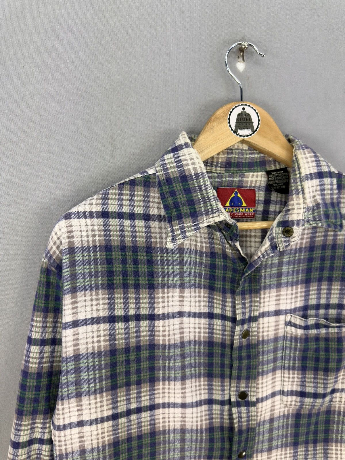Flannel Tradesman Plaid Check Flannel Shirt Button Up Size US M / EU 48-50 / 2 - 2 Thumbnail
