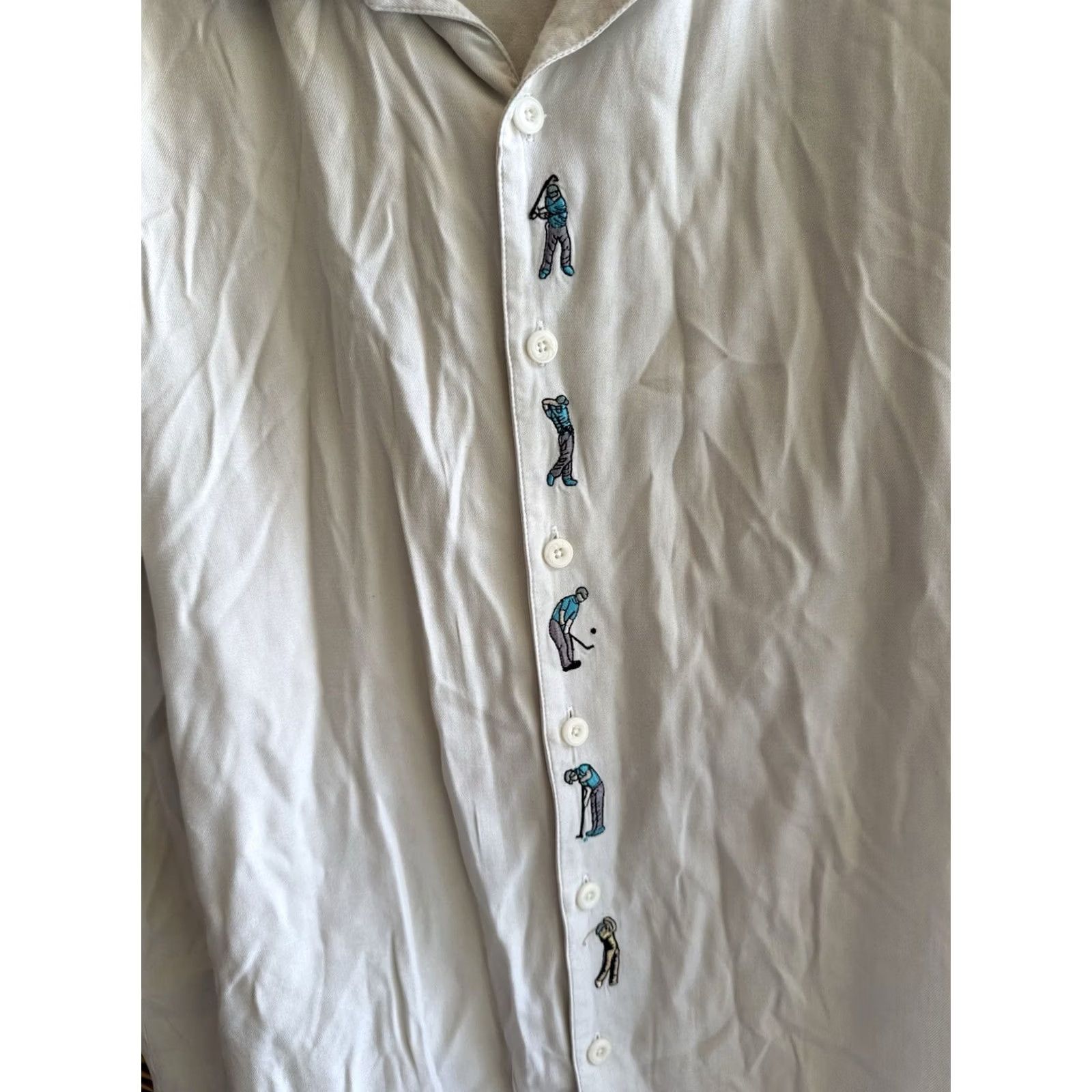 Vintage VINTAGE Silk Shirt Mens XL 100% Silk Button Up Golf Theme EUC Shirt Size US XL / EU 56 / 4 - 4 Thumbnail