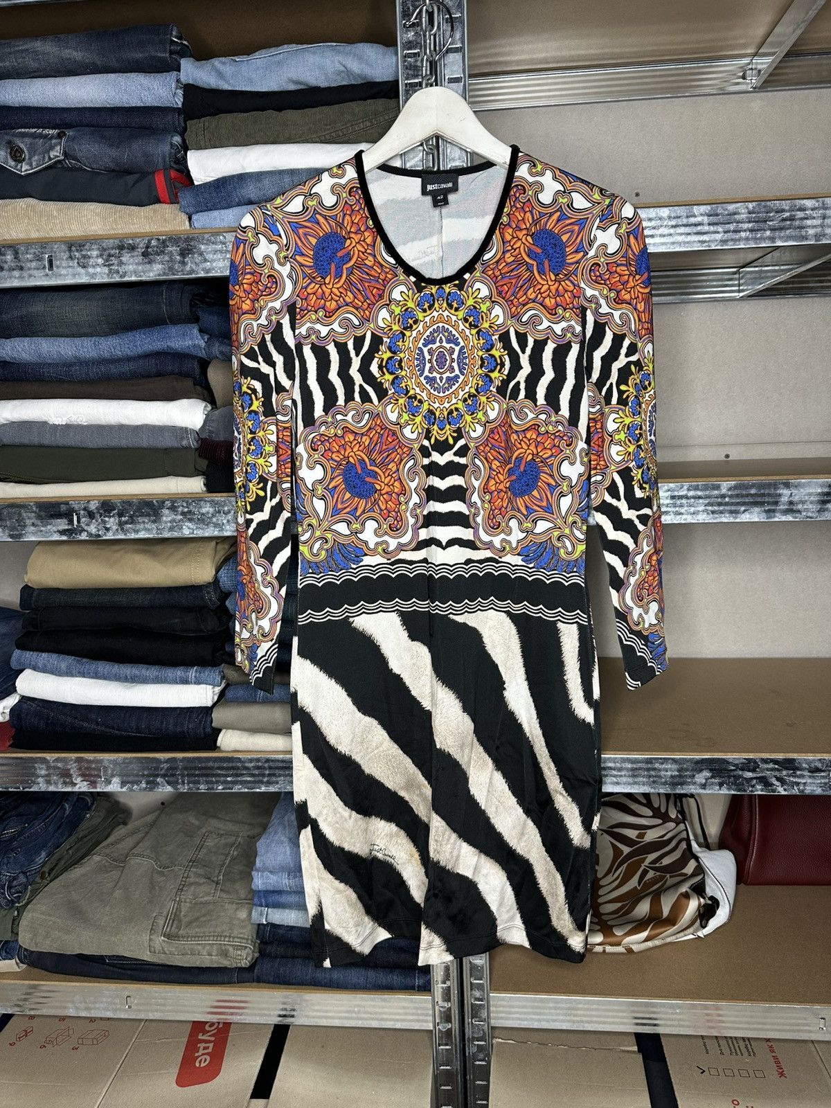 Just Cavalli Just Cavalli Zebra Baroque Print Stretch Dress Size 42 Size M / US 6-8 / IT 42-44 - 1 Thumbnail