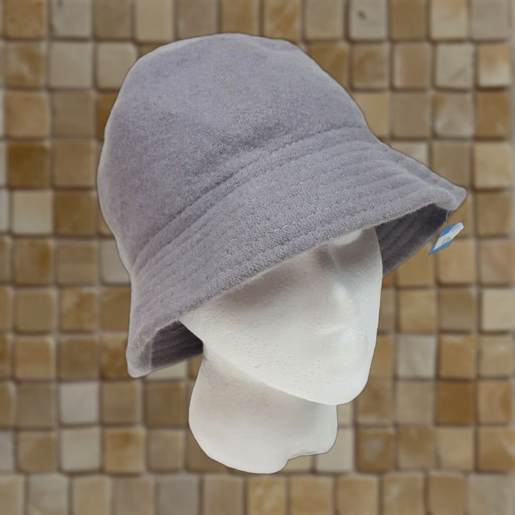 FELT VINTAGE HaT Wool Gray Bucket Hat Women's M Felt Crusher Winter 80s Retro Snow Cap Size ONE SIZE - 1 Thumbnail