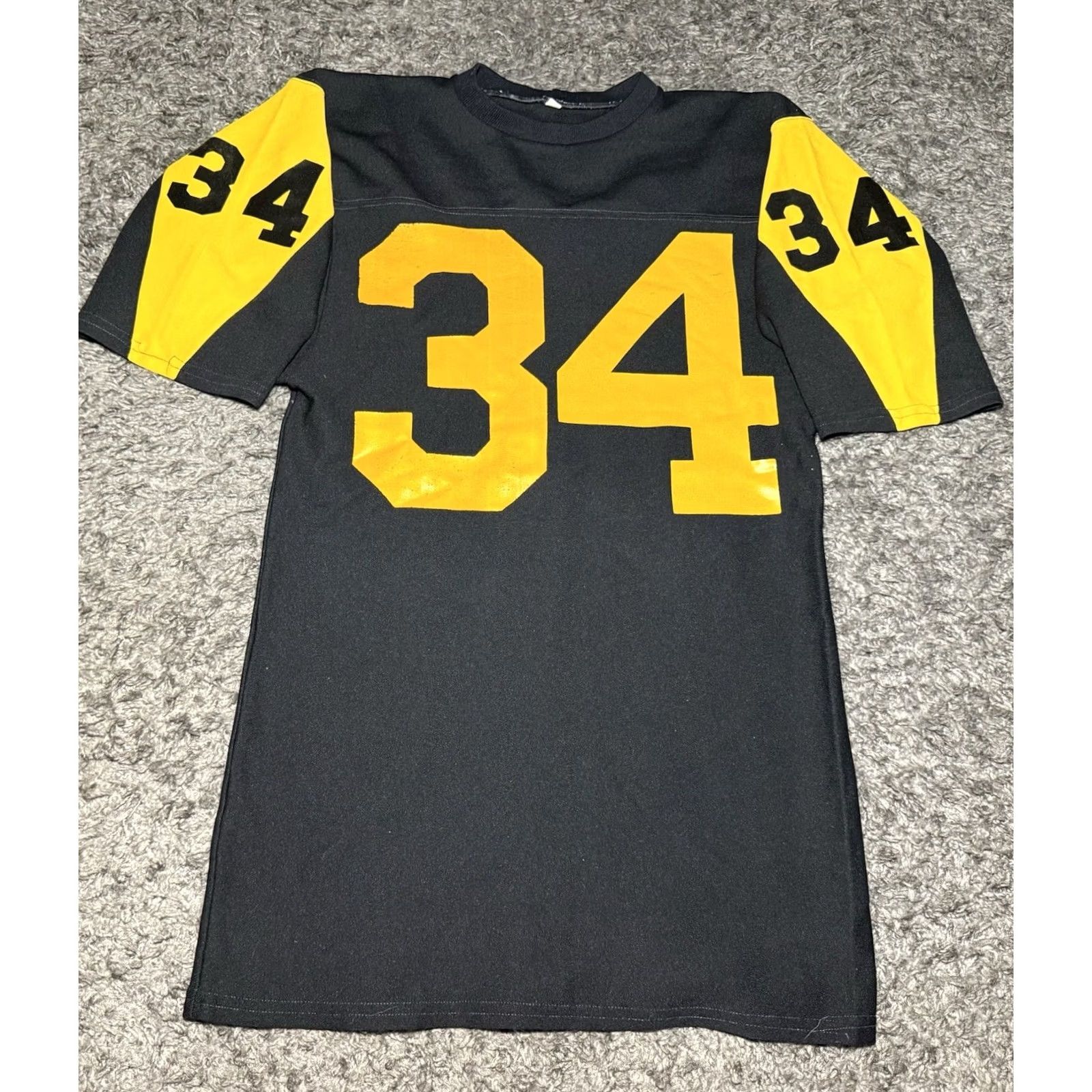 Vintage VINTAGE Evel Knievel Football Jersey T-Shirt Black Gold #34 Men’s Small S 70s 80s Mens Size US S / EU 44-46 / 1 - 3 Thumbnail
