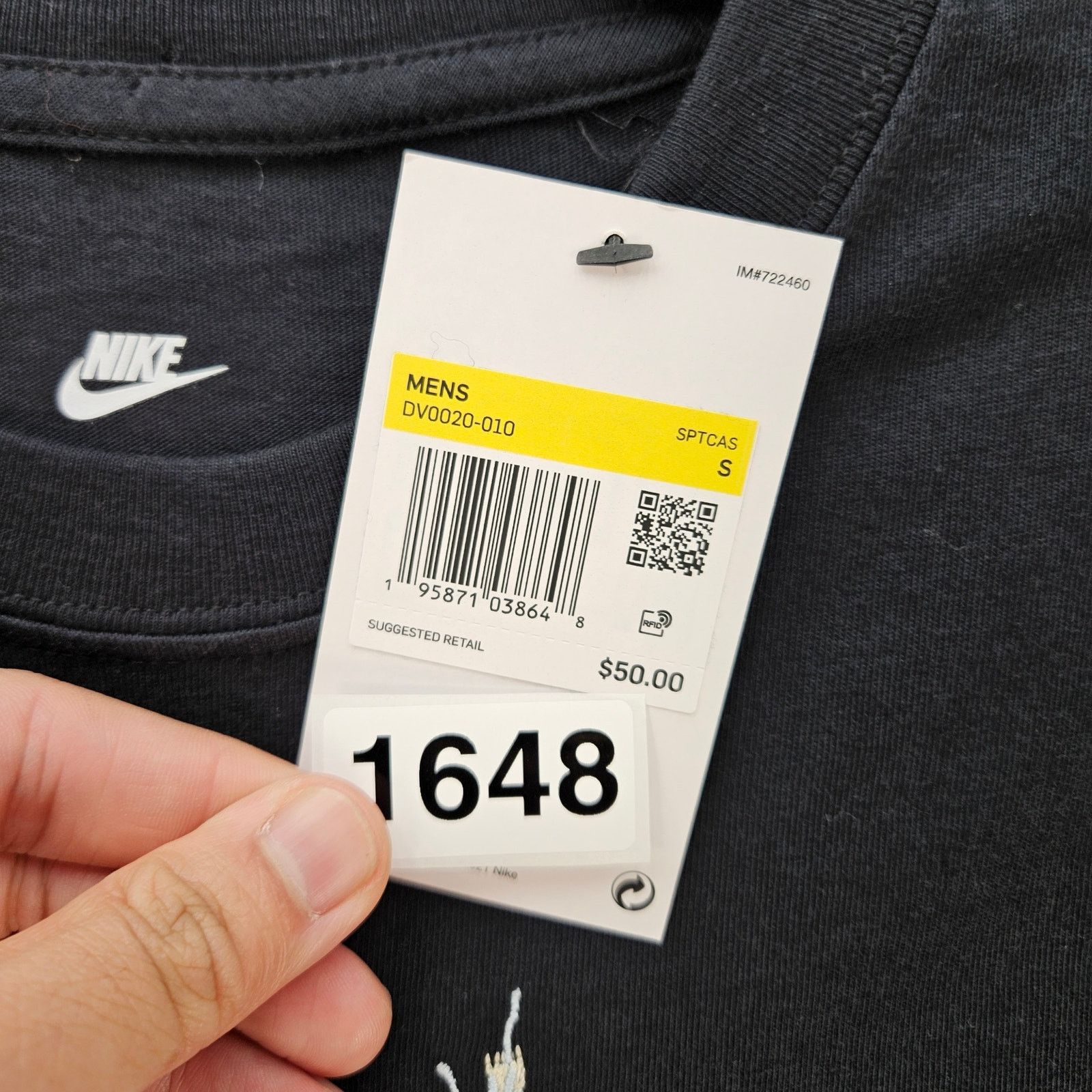 Nike NIKE MEN'S SMALL BLACK TEE OWL EMBROIDERED DV0020-010 NWT Size US S / EU 44-46 / 1 - 5 Thumbnail