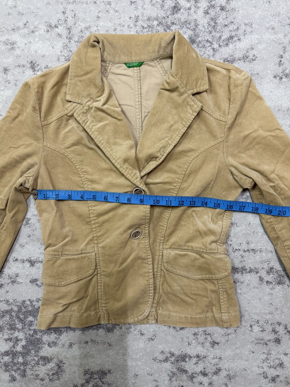 United Colors Of Benetton United colors of Benetton beige corduroy blazer Jacket Size XS / US 0-2 / IT 36-38 - 18 Thumbnail