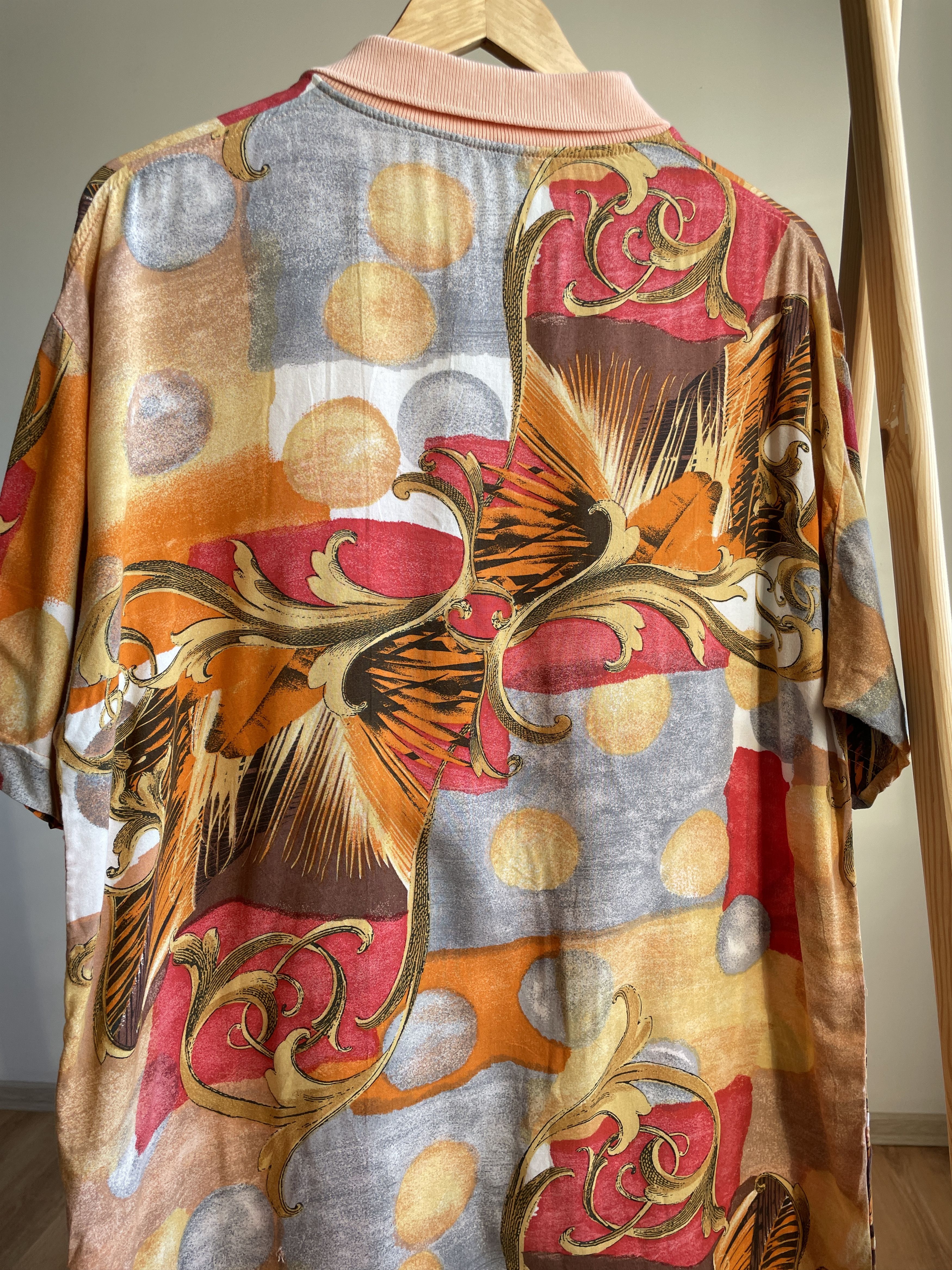 Giorgio Armani Giorgio Armani VTG 80s Baroque All Over Print Polo T-Shirt Size US L / EU 52-54 / 3 - 4 Thumbnail