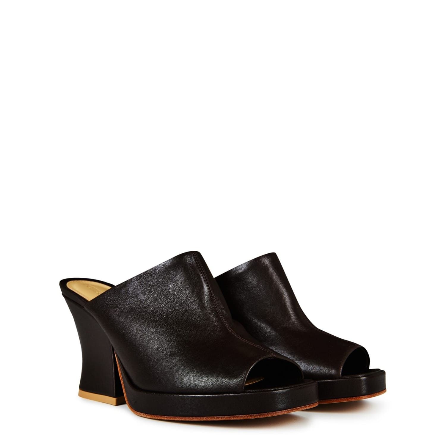 Bottega Veneta Bottega Veneta Stack Wedge High Heel Mules in Neutral Size US 7.5 / IT 37.5 - 2 Thumbnail