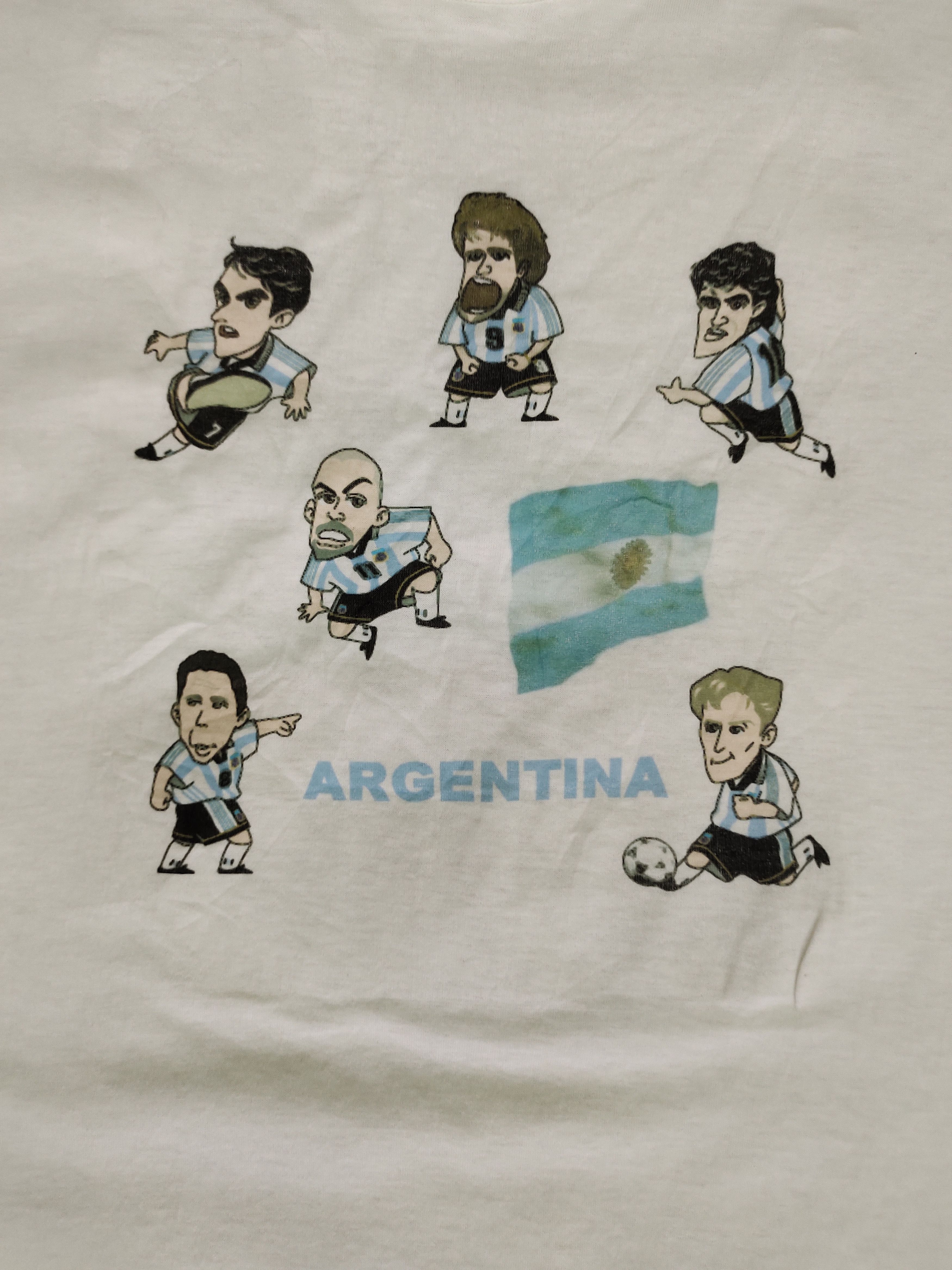 Vintage Vintage 90s Legendary Argentina Players caricature T-Shirt Size US M / EU 48-50 / 2 - 4 Thumbnail