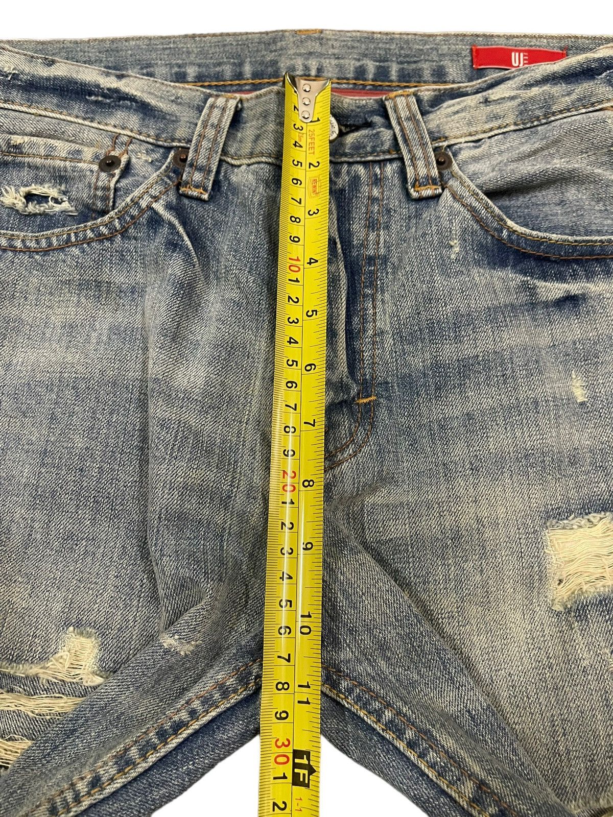 14th Addiction Vintage Japanese Brand Blue Wash Style Distressed Jeans Size US 31 - 13 Thumbnail