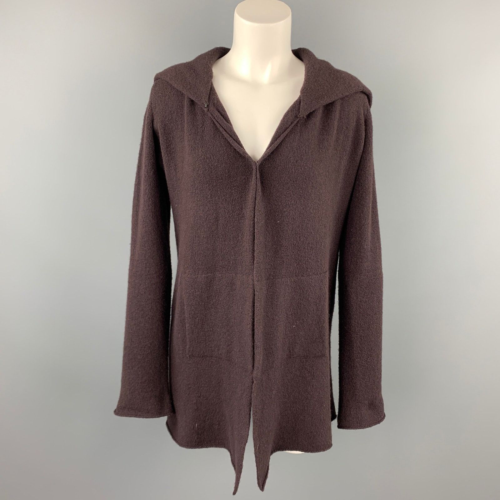 Other CASMARI S Brown Knitted Cashmere Hooded Open Front Cardigan Size S / US 4 / IT 40 - 1 Thumbnail