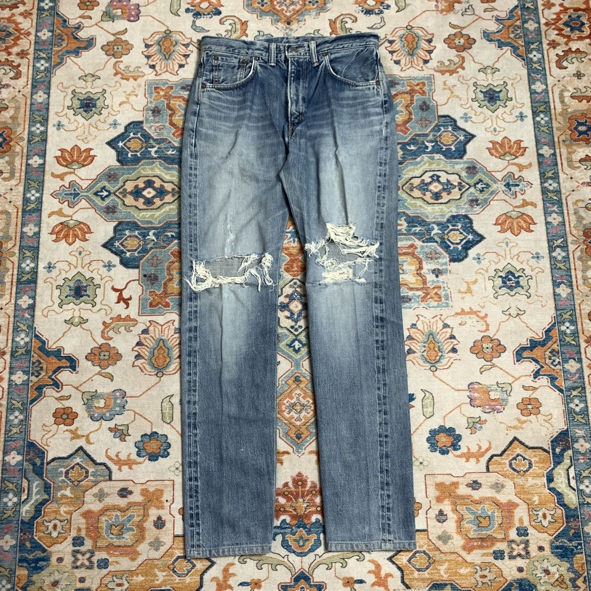 Edwin vintage 90s Edwin 505 distressed selvedge redline jeansdenim Size US 30 / EU 46 - 2 Thumbnail