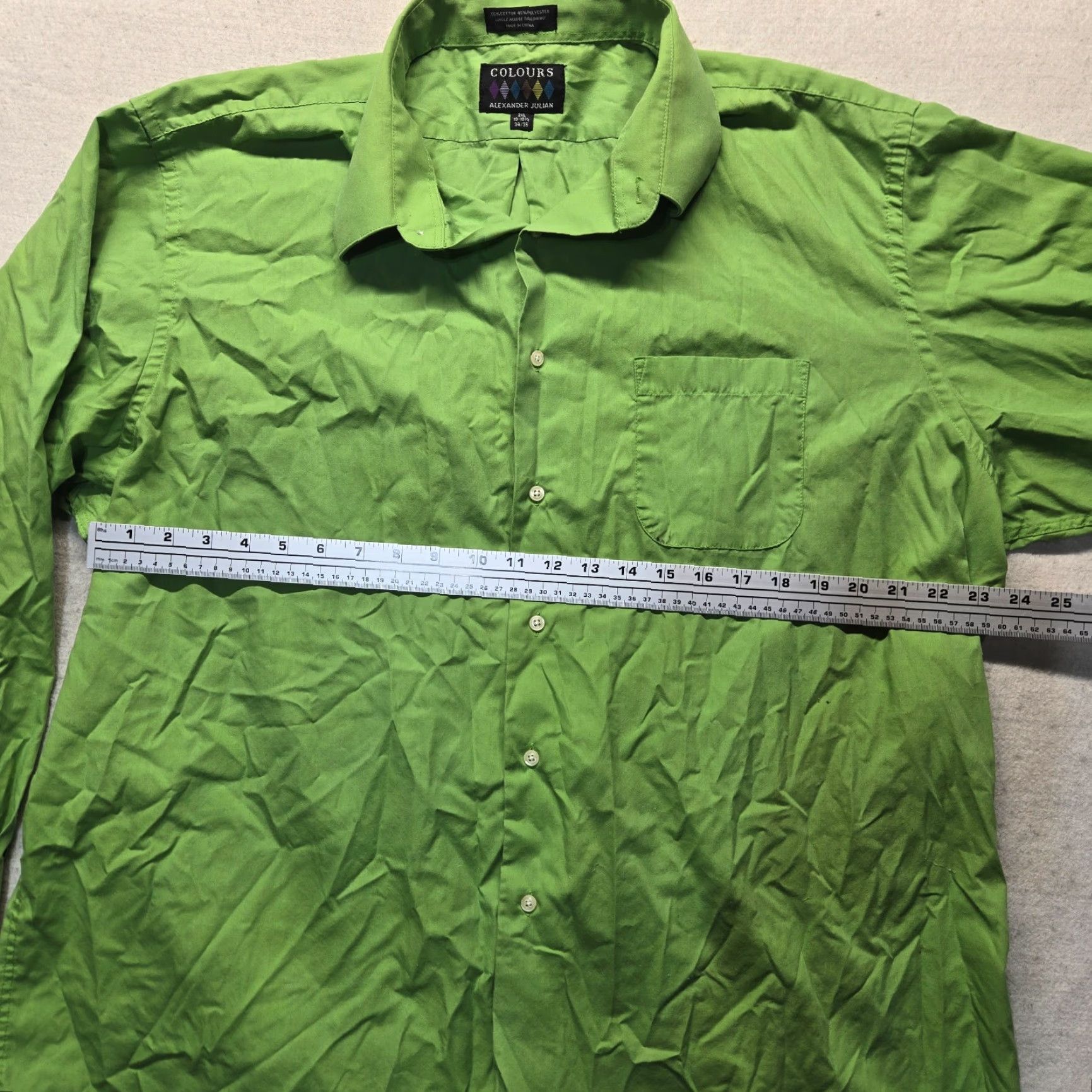 Alexander Julian Alexander Julian Shirt Men's 2XL Solid Green Button-Up Casual Formal Business Workwear 18 18.5 XXL 2XL Colourful Logo Modern Classic Size US XXL / EU 58 / 5 - 4 Thumbnail