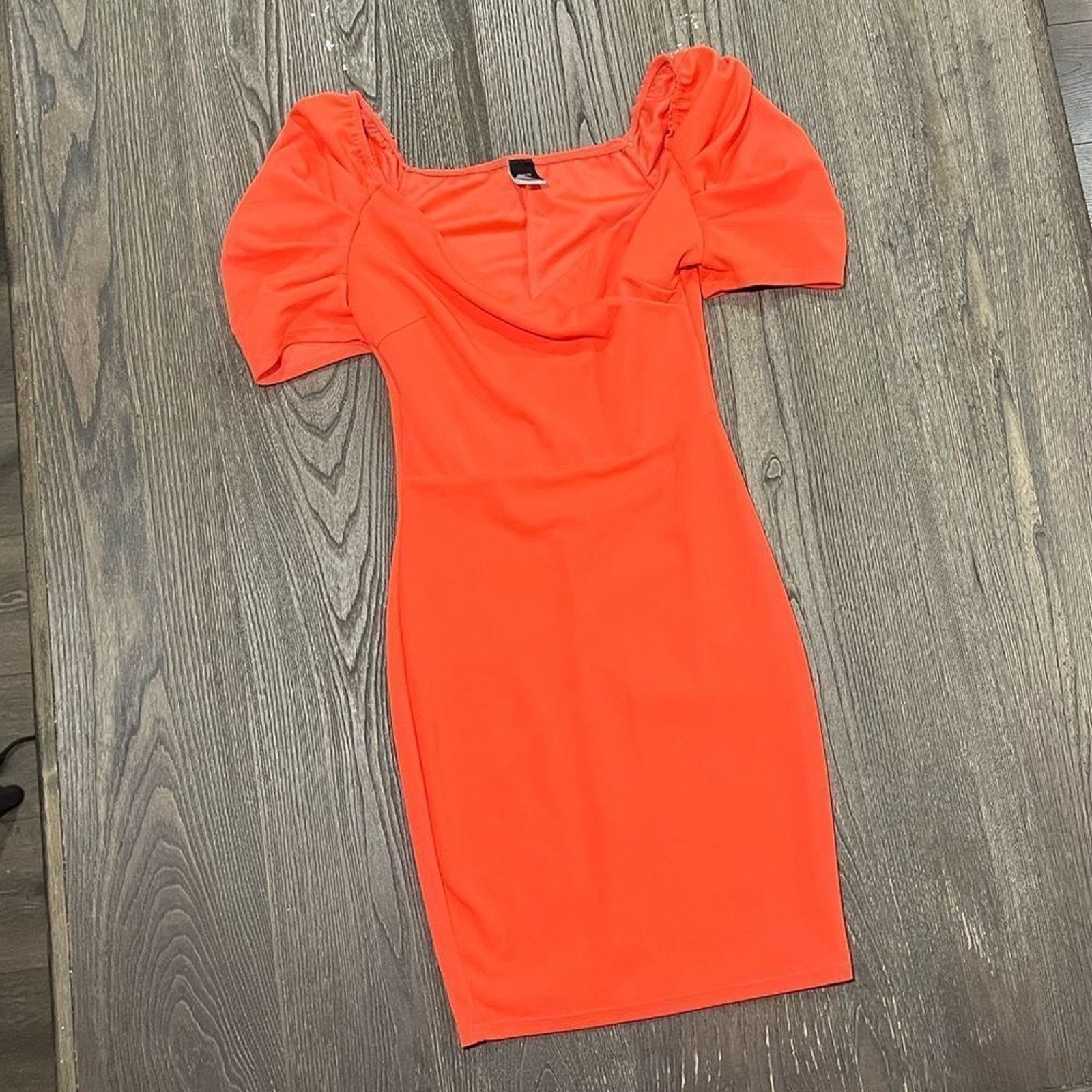 Vintage Gibiu Dress Mini Puff Sleeve Square Neck Fitted Bodycon Sz S Size S / US 4 / IT 40 - 1 Thumbnail