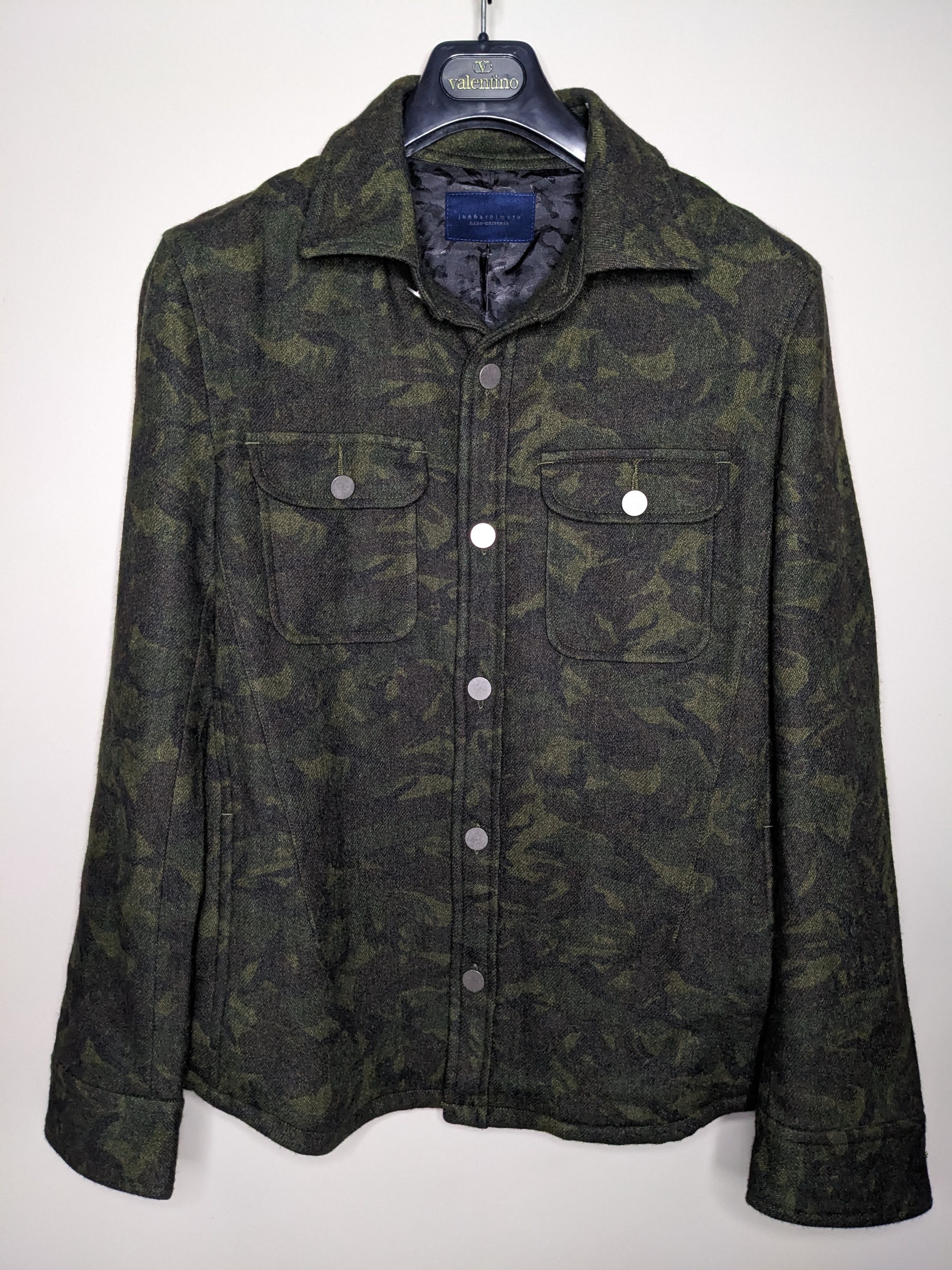 junhashimoto Jun Hashimoto Camo Wool Overshirt XL Jacket Military Shacket Size US XL / EU 56 / 4 - 1 Thumbnail