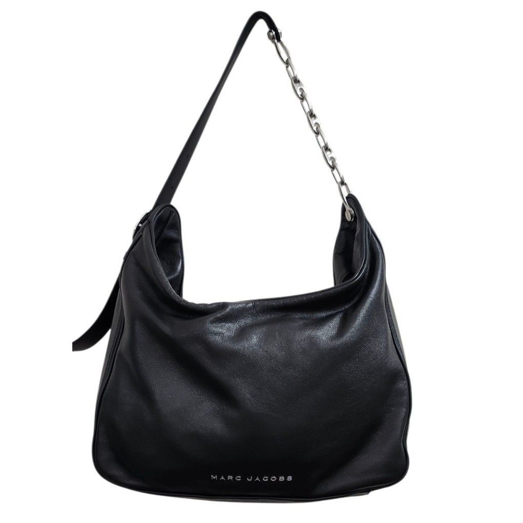 Marc Jacobs MARC JACOBS THE TEMPO LEATHER HOBO SHOULDER BAG BLACK Size ONE SIZE - 4 Thumbnail