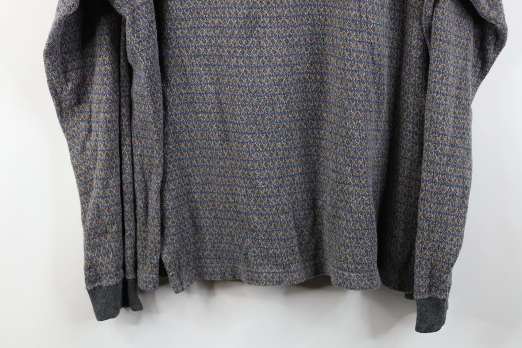 Vintage Vintage 90s Streetwear Fit Geometric Knit Long Sleeve Polo Size US L / EU 52-54 / 3 - 11 Thumbnail