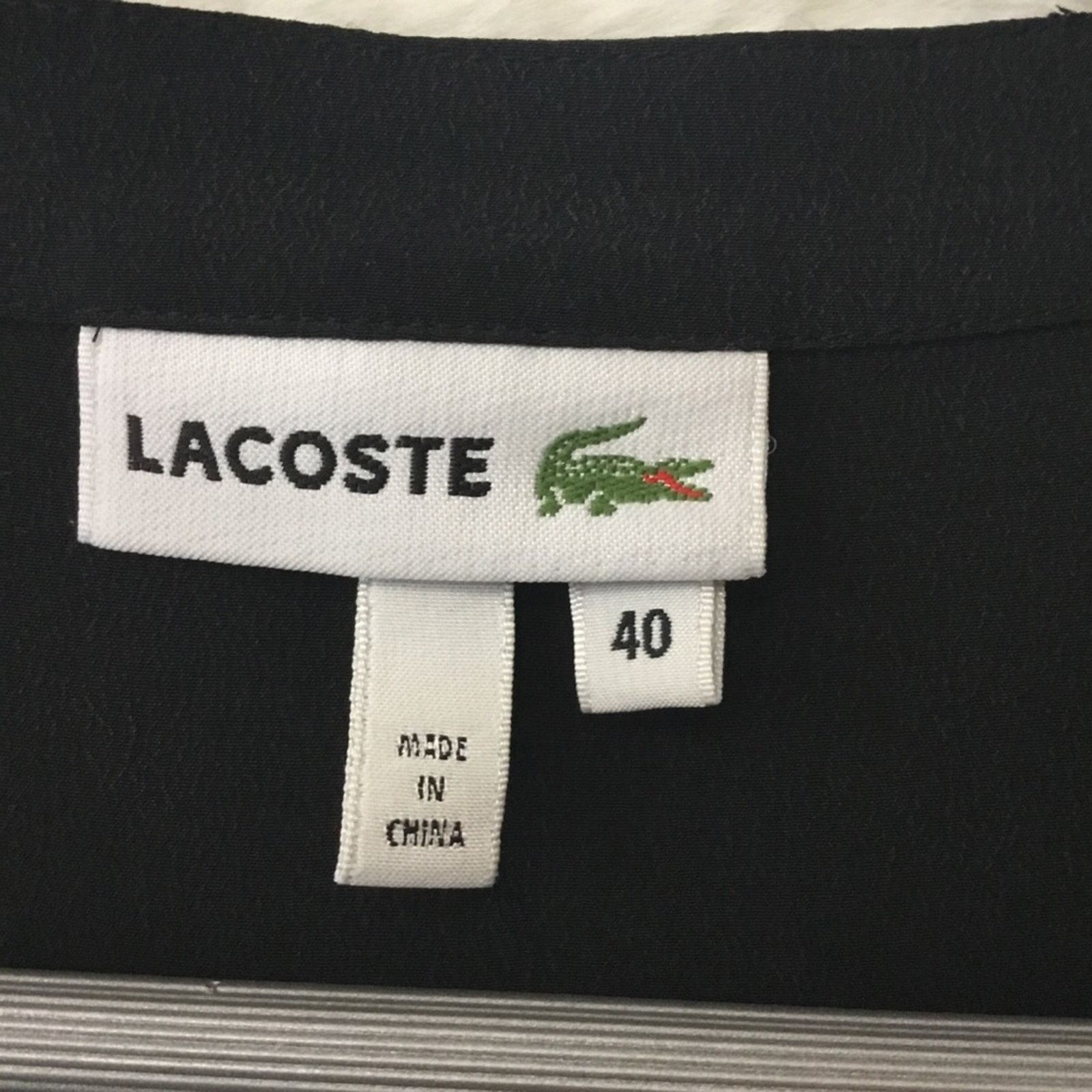 Lacoste Lacoste Black Long-Sleeve V-Neck Shirt Size M / US 6-8 / IT 42-44 - 3 Thumbnail