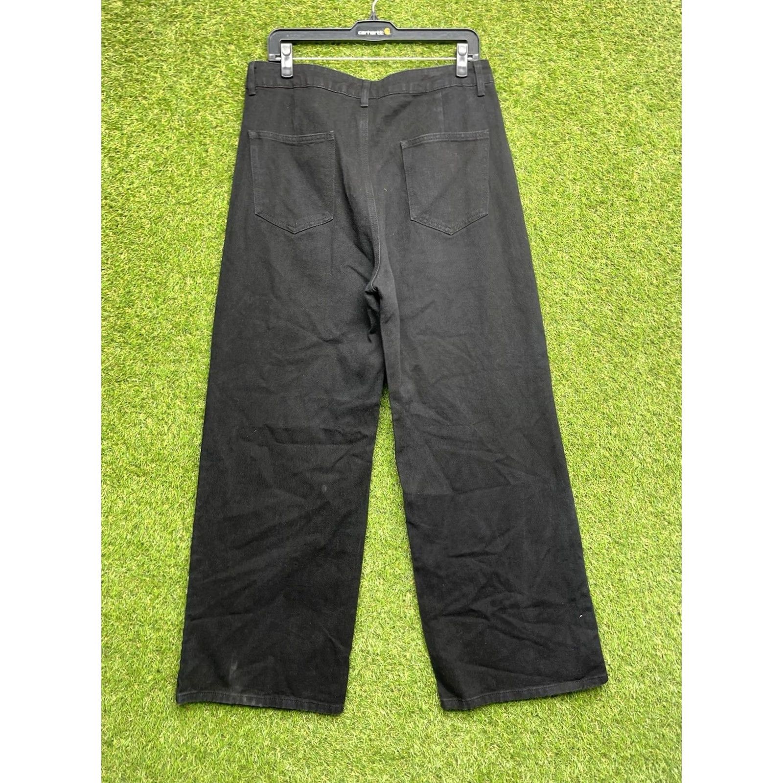 Cider Cider Jeans Wide-Leg Black Denim XL 30x30 Womens Retro 90s Grunge Bohemian Regular Rise Stretch Pants Size 40" / US 18 - 2 Thumbnail