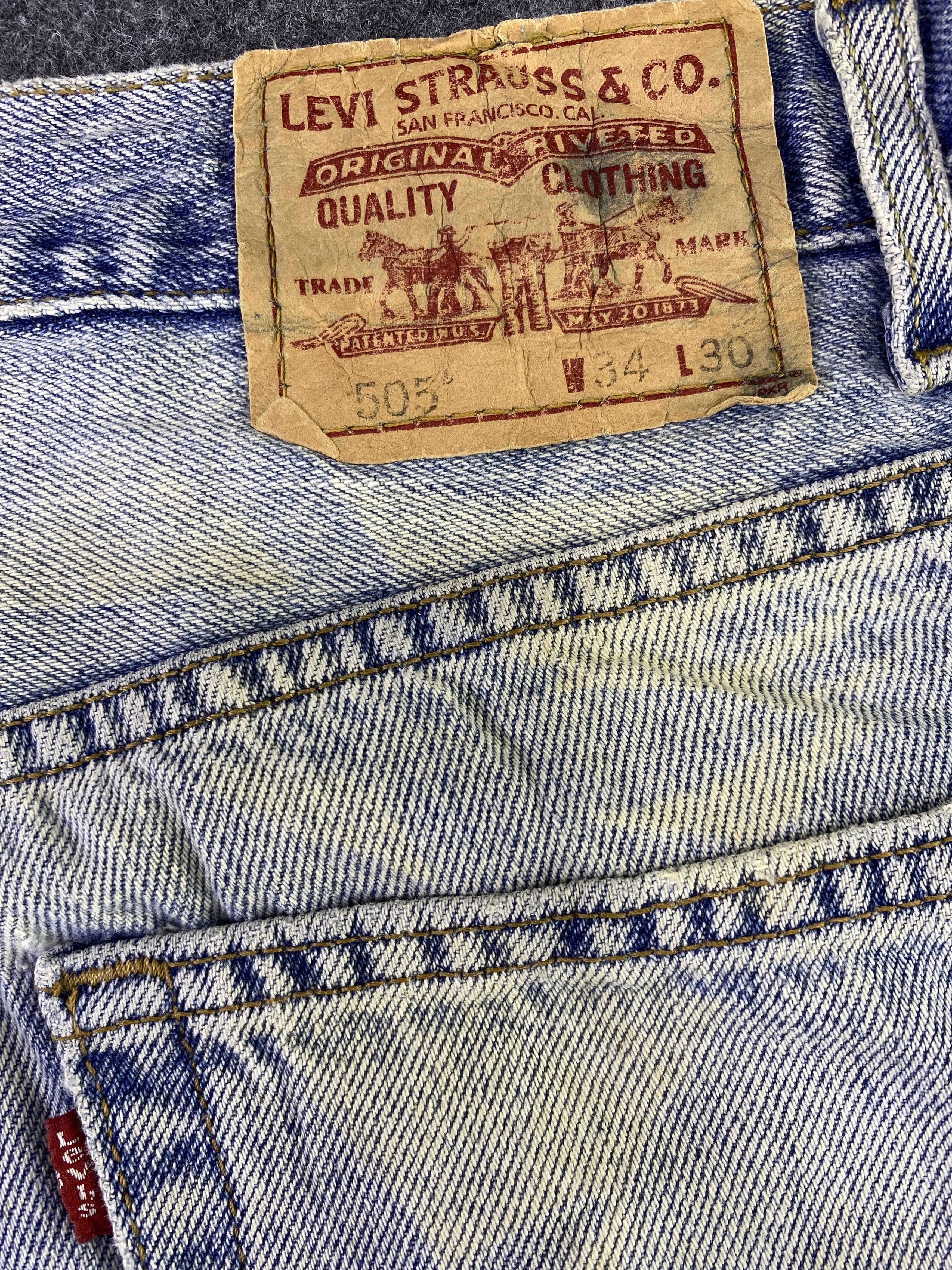 Levi's VINTAGE LEVI'S 505 BLUE WASH JEANS - J894 Size US 34 / EU 50 - 9 Thumbnail