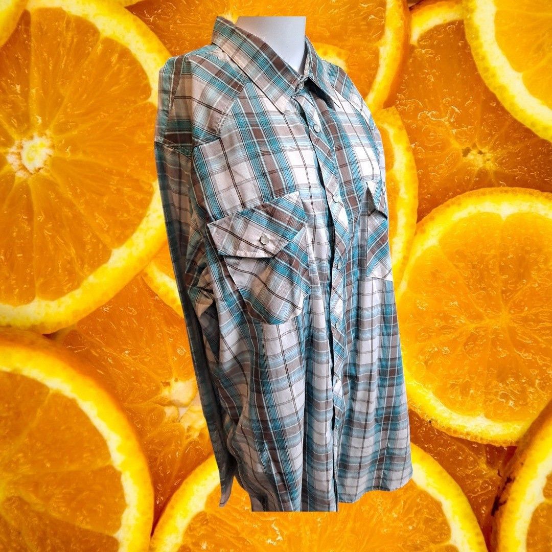 Other High Noon Plaid Western Shirt Pearl Snap Front Long Sleeve C Size US XL / EU 56 / 4 - 8 Thumbnail