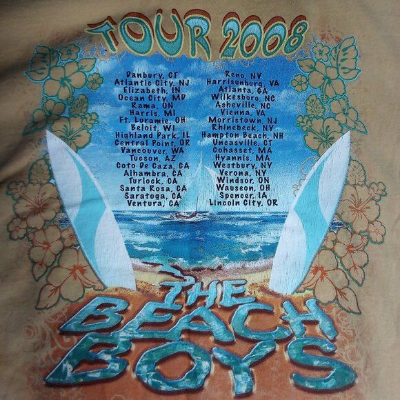 Band Tees Beach Boys 2008 Tour T-Shirt Size US L / EU 52-54 / 3 - 7 Thumbnail