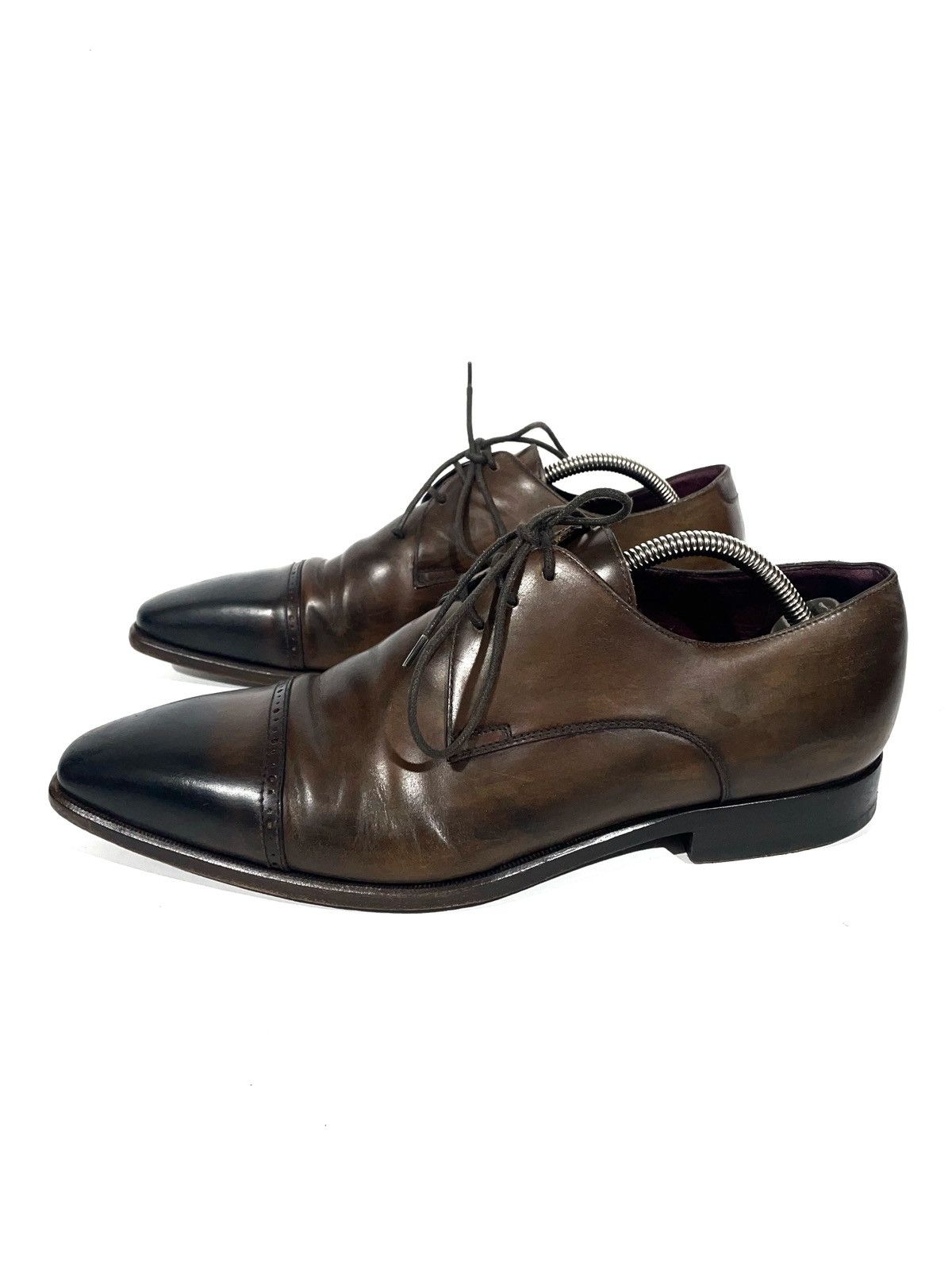 Canali × Vintage Canali Vintage Leather Mens Classic Formal Gradient Shoes 42 Size US 9 / EU 42 - 1 Thumbnail