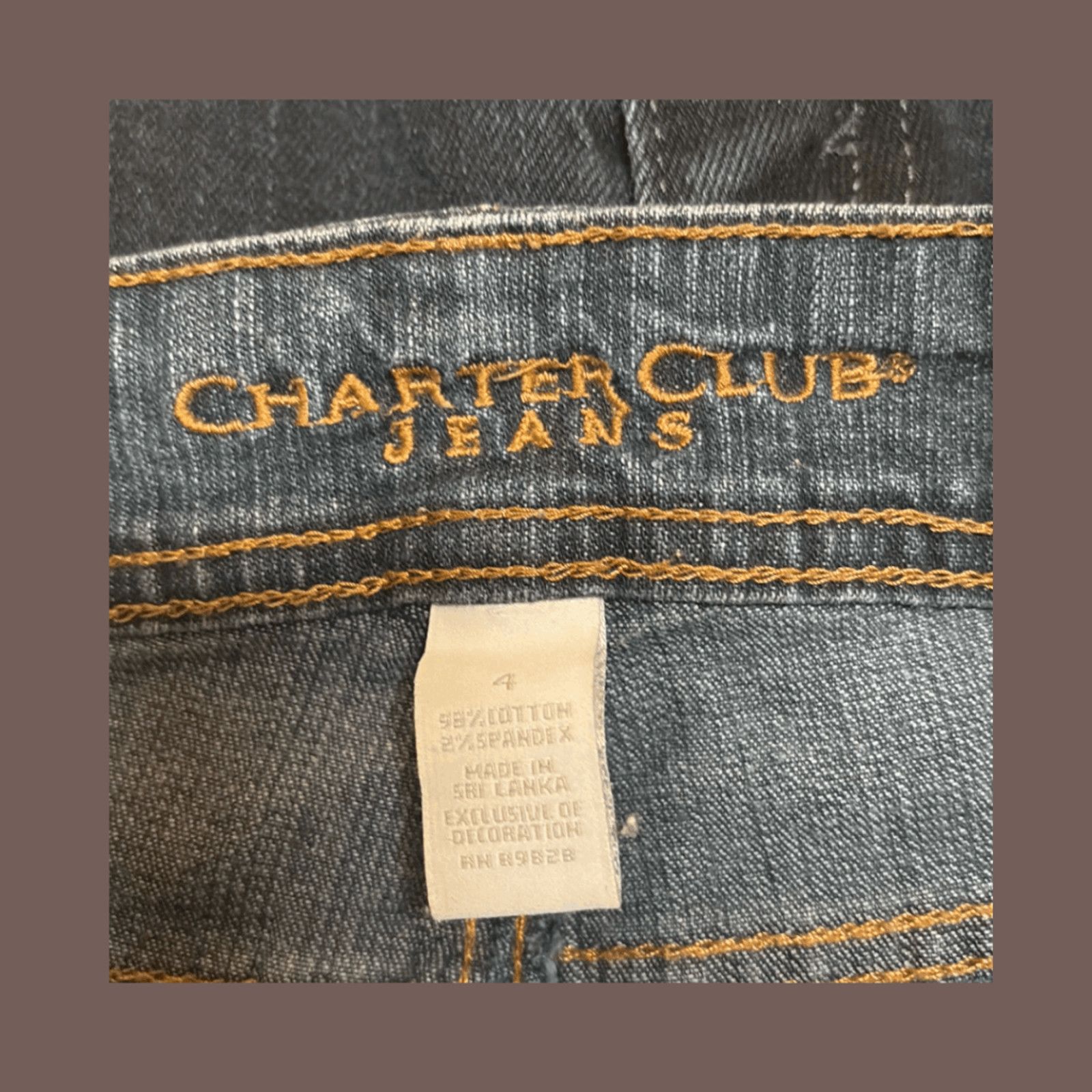 Vintage VTG Flare Jeans | Charter Club Studded Blue | Y2K Revival Size 31" - 4 Thumbnail