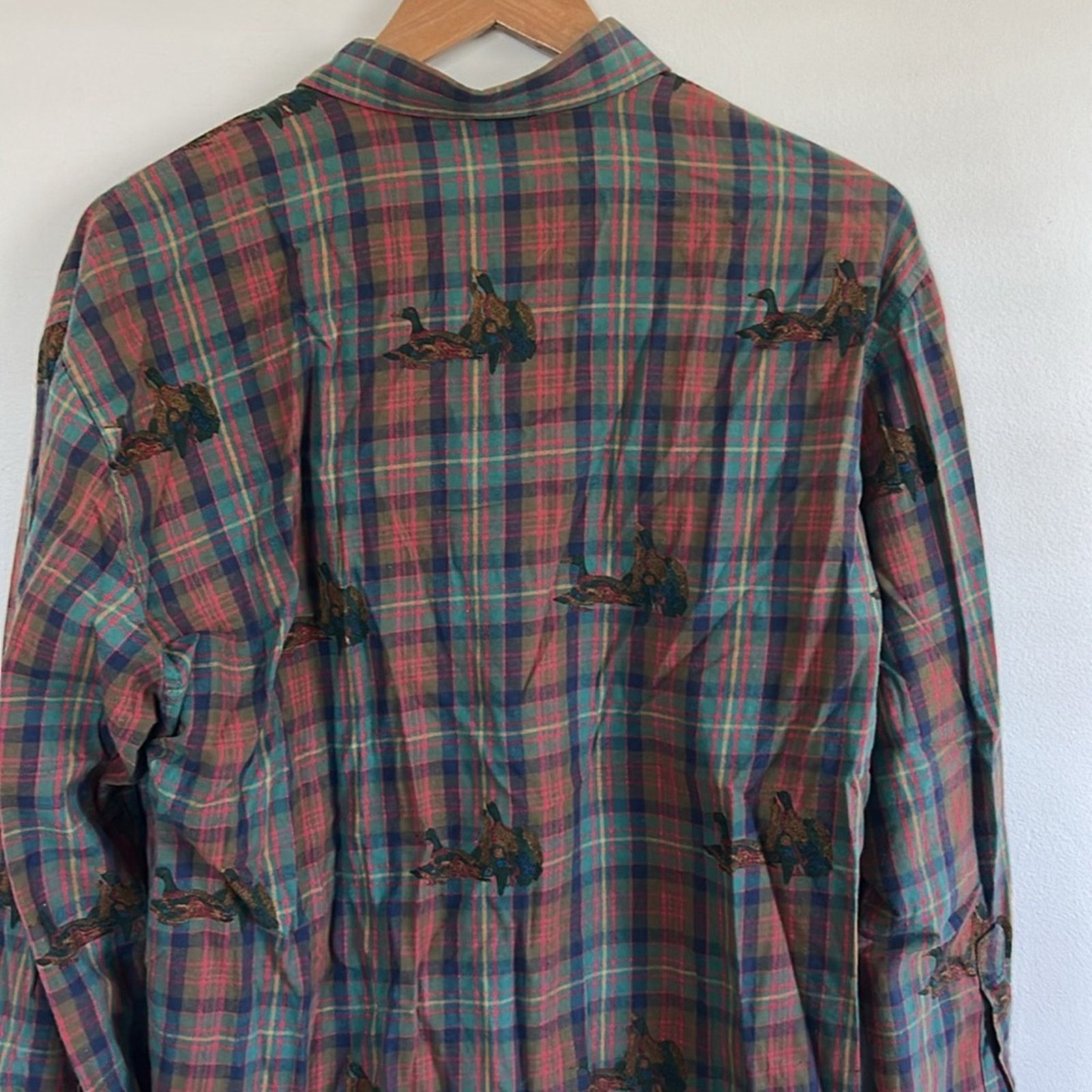 Gap Vintage 90s RARE Gap Duck Print Plaid Button Down Shirt Size US S / EU 44-46 / 1 - 3 Thumbnail