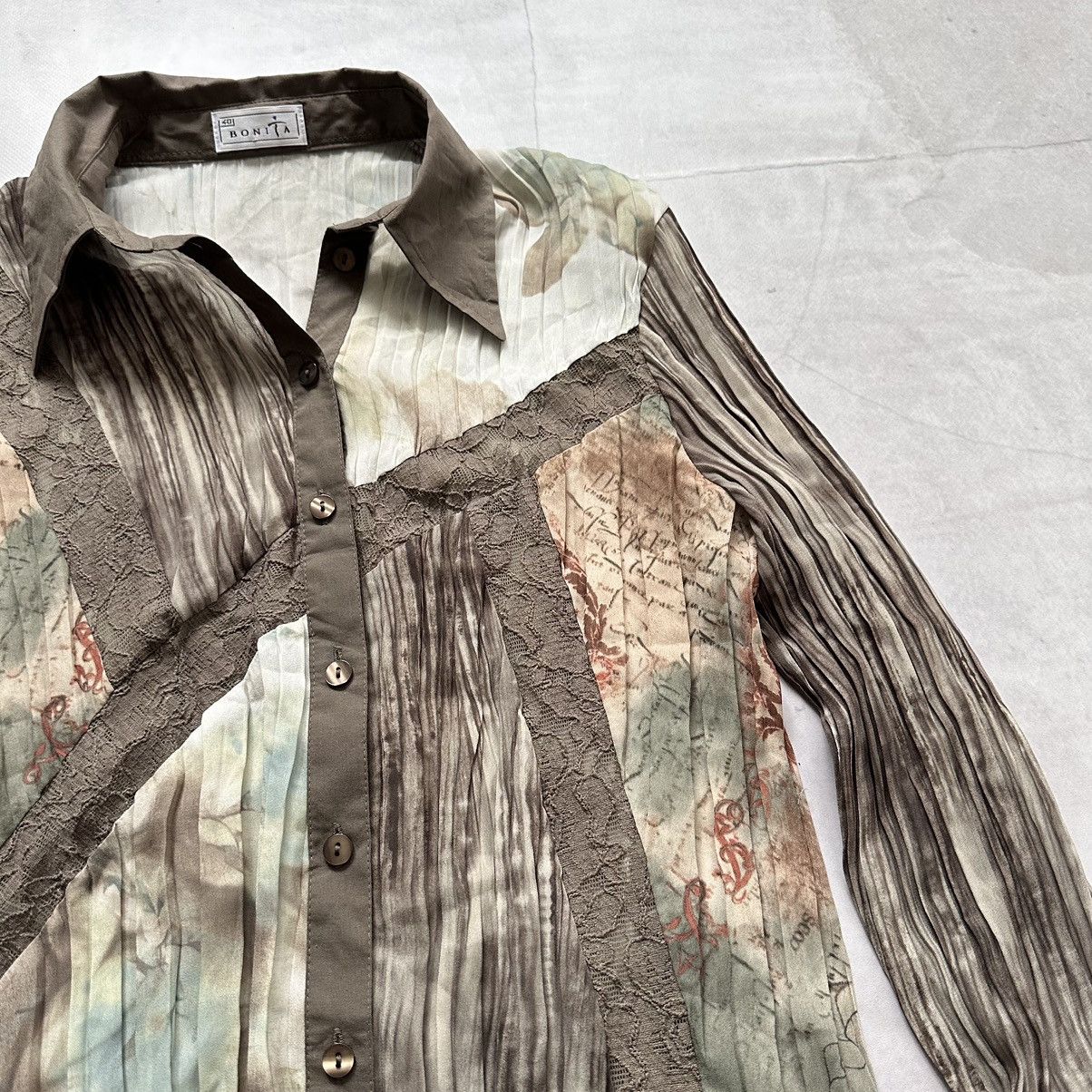 Pleats Please Issey Miyake Bonita Issey Miyake Pleats Please Style Pleated Lace Shirt Size M / US 6-8 / IT 42-44 - 4 Thumbnail