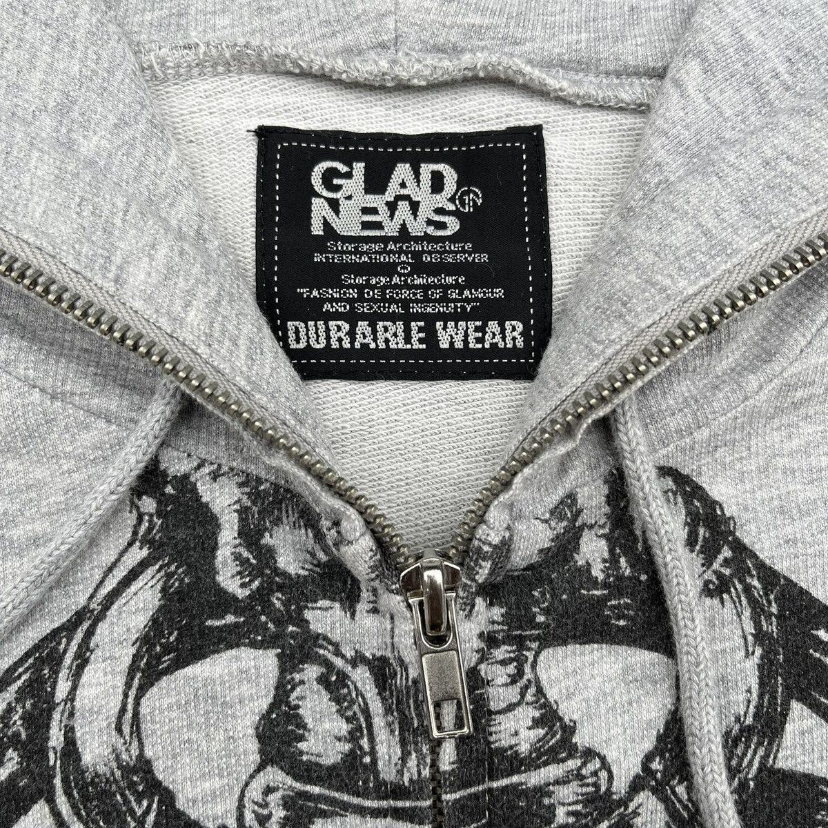 Seditionaries 2000s Glad News Skulls Skeleton Bone Full Zip Hoodie Lgb Goa Size US M / EU 48-50 / 2 - 9 Thumbnail