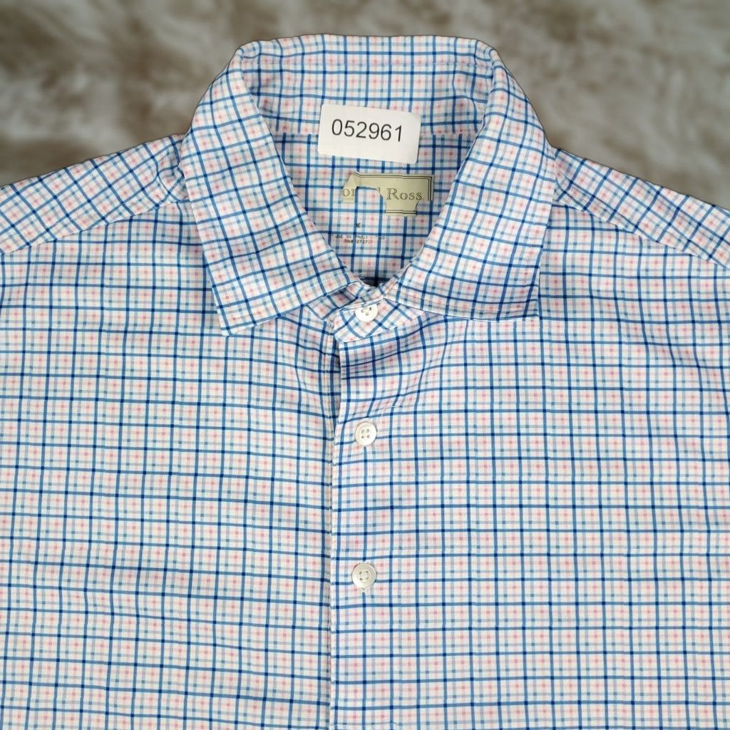Vintage Donald Ross Polo Shirt Mens Size Medium Blue Plaid Casual Golf Short Sleeve Size US M / EU 48-50 / 2 - 1 Thumbnail