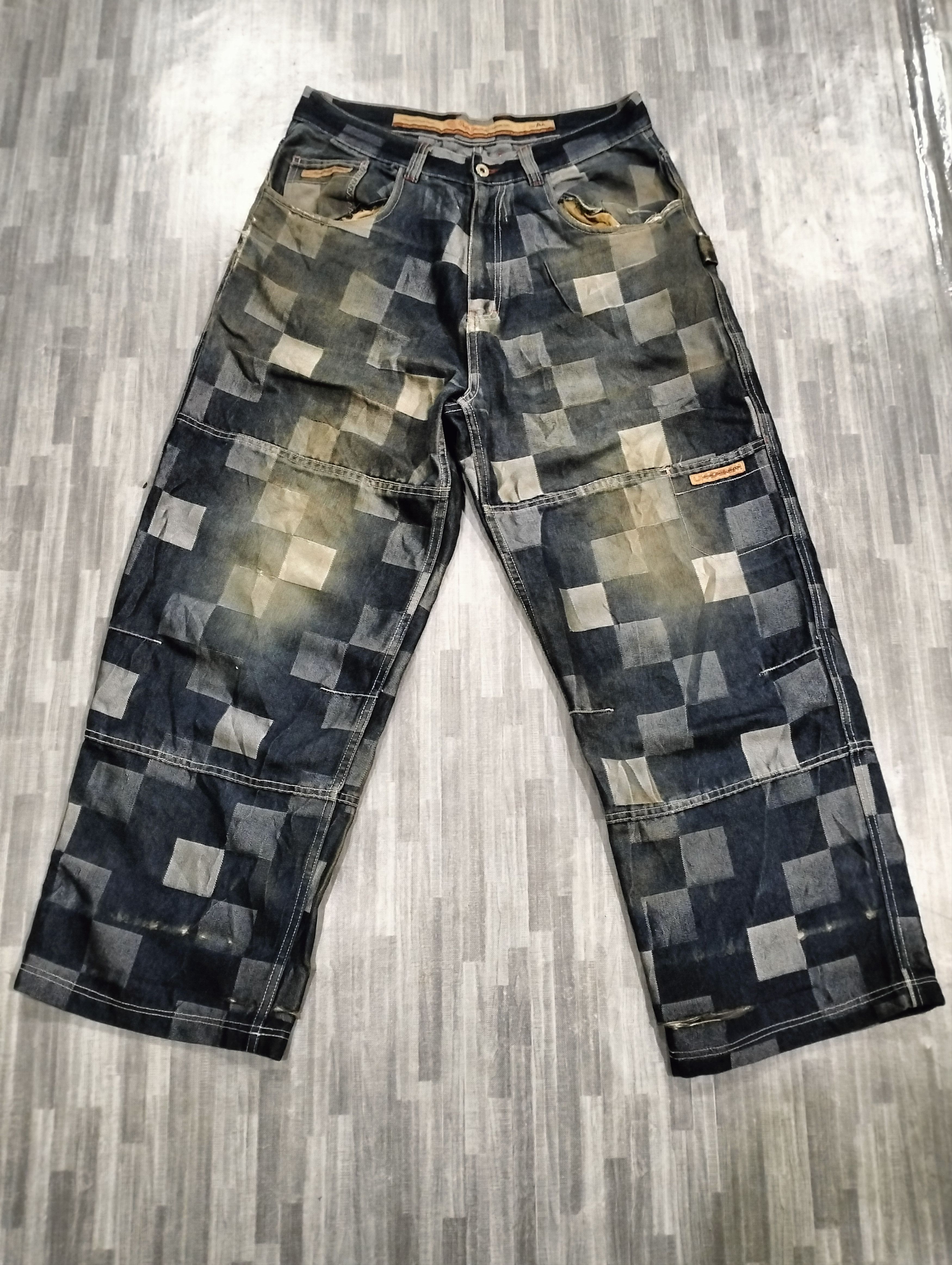 Pepe Jeans Pepe Jeans Baggy Pants Patchwork Design Distressed Pants Size US 35 - 1 Thumbnail