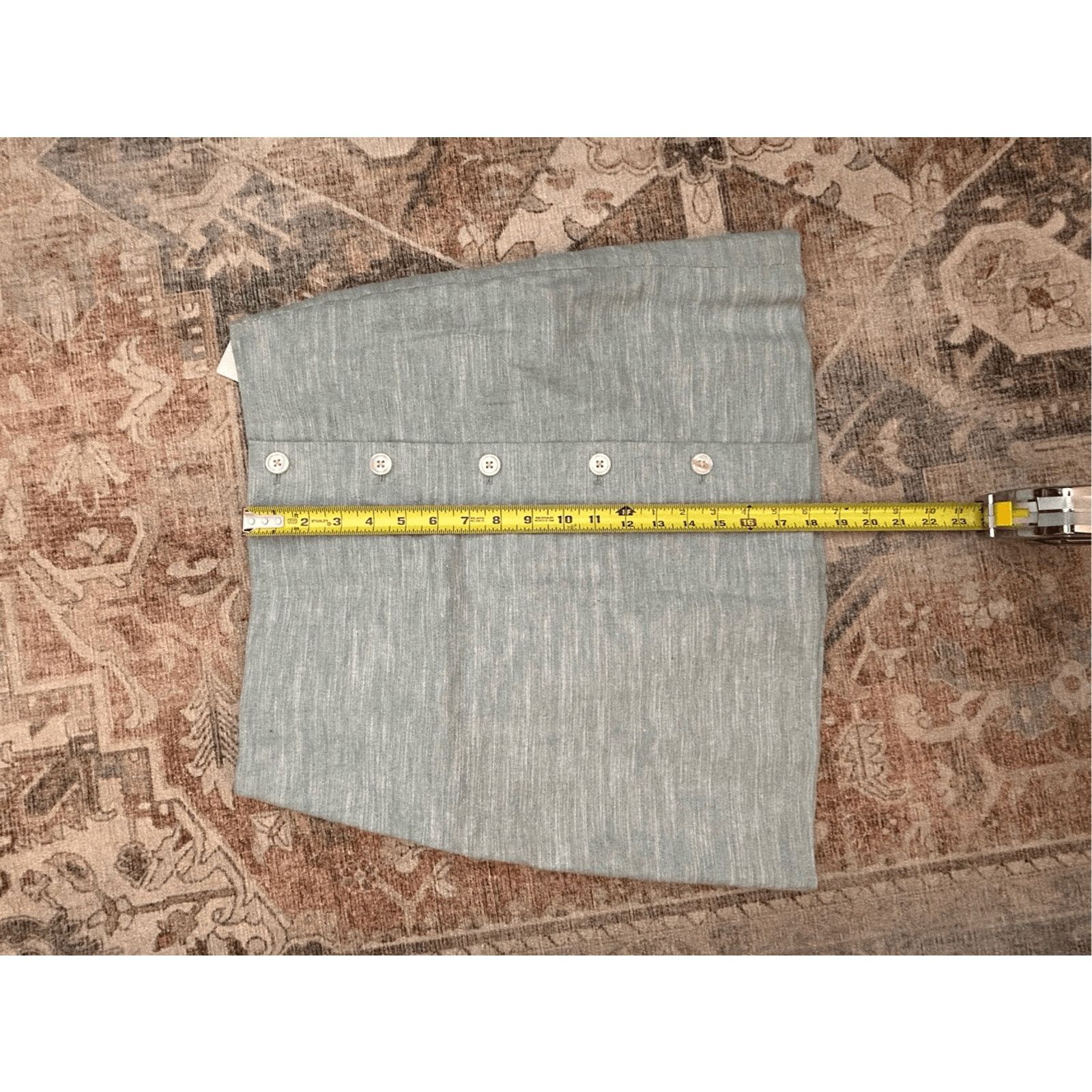Loft LOFT Linen SEA BLUE W/ SILVER, Button, Mini Skirt, SIZE 8 Size 30" / US 8 / IT 44 - 2 Thumbnail