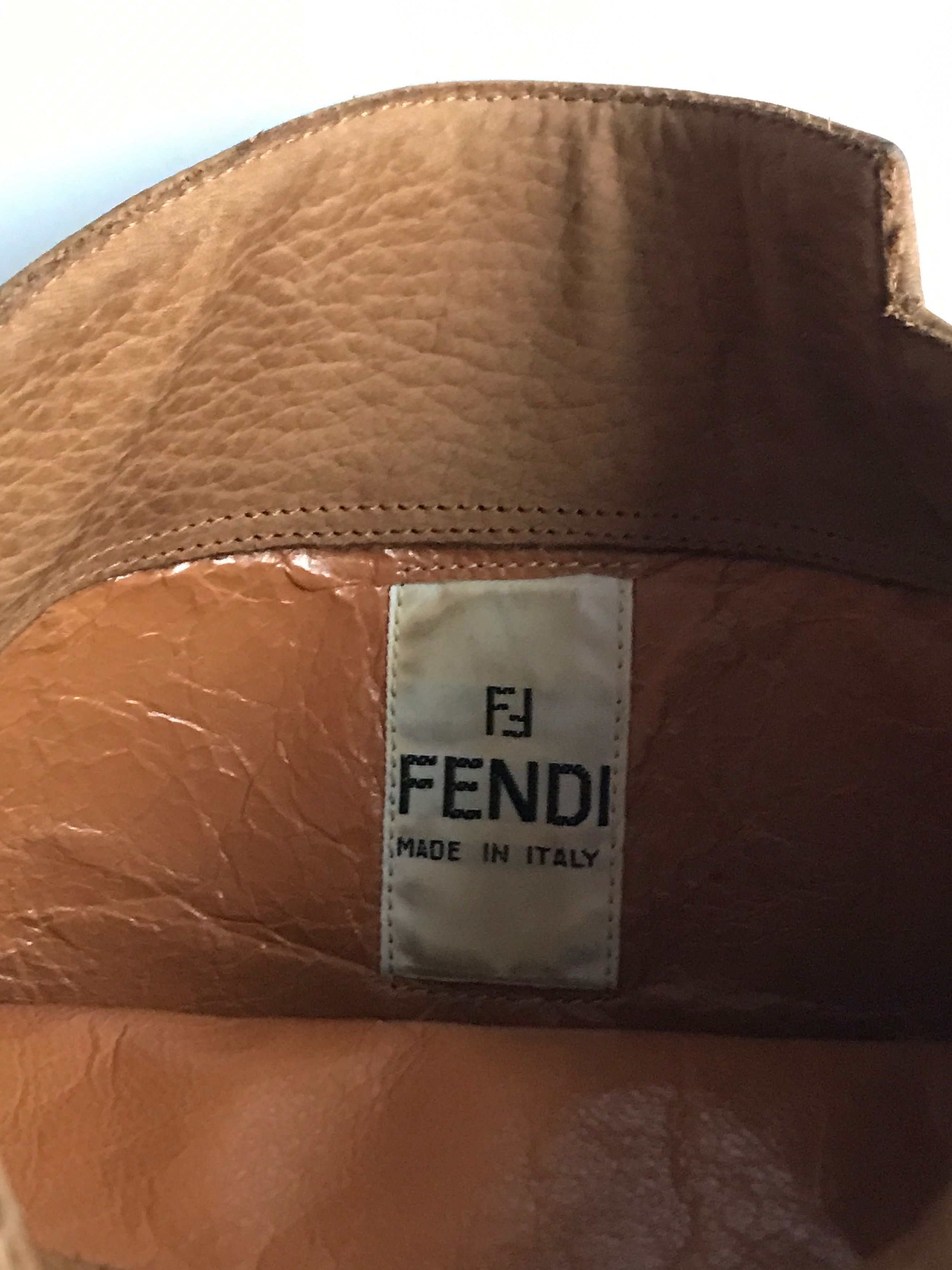 Fendi VINTAGE Y2K FENDI NUBUCK BOOTS WITH ALIGATHOR LEATHER EU38 Size US 8 / IT 38 - 9 Thumbnail