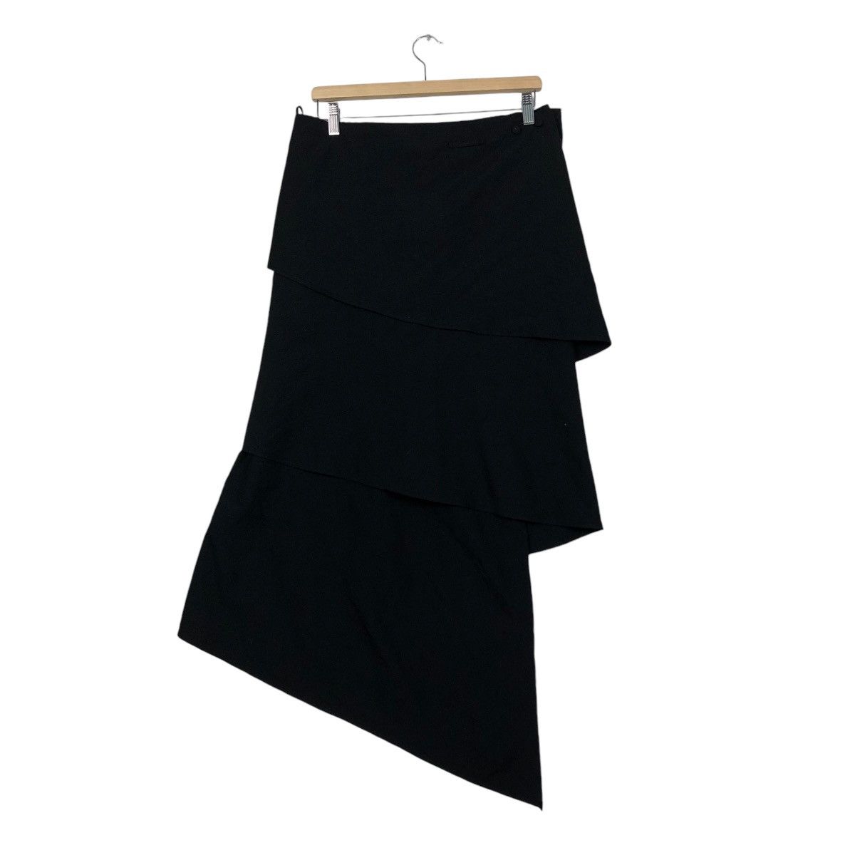 Jean Paul Gaultier 🔥ICONIC BLACK LONG SKIRT BONDAGE DESIGN RUNWAY DOUBLE LAYER Size 30" / US 8 / IT 44 - 9 Thumbnail