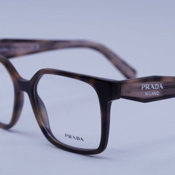 Prada Prada PRB03V 23A1O1 Eyeglasses Havana Muave 54mm Square Size ONE SIZE - 9 Thumbnail