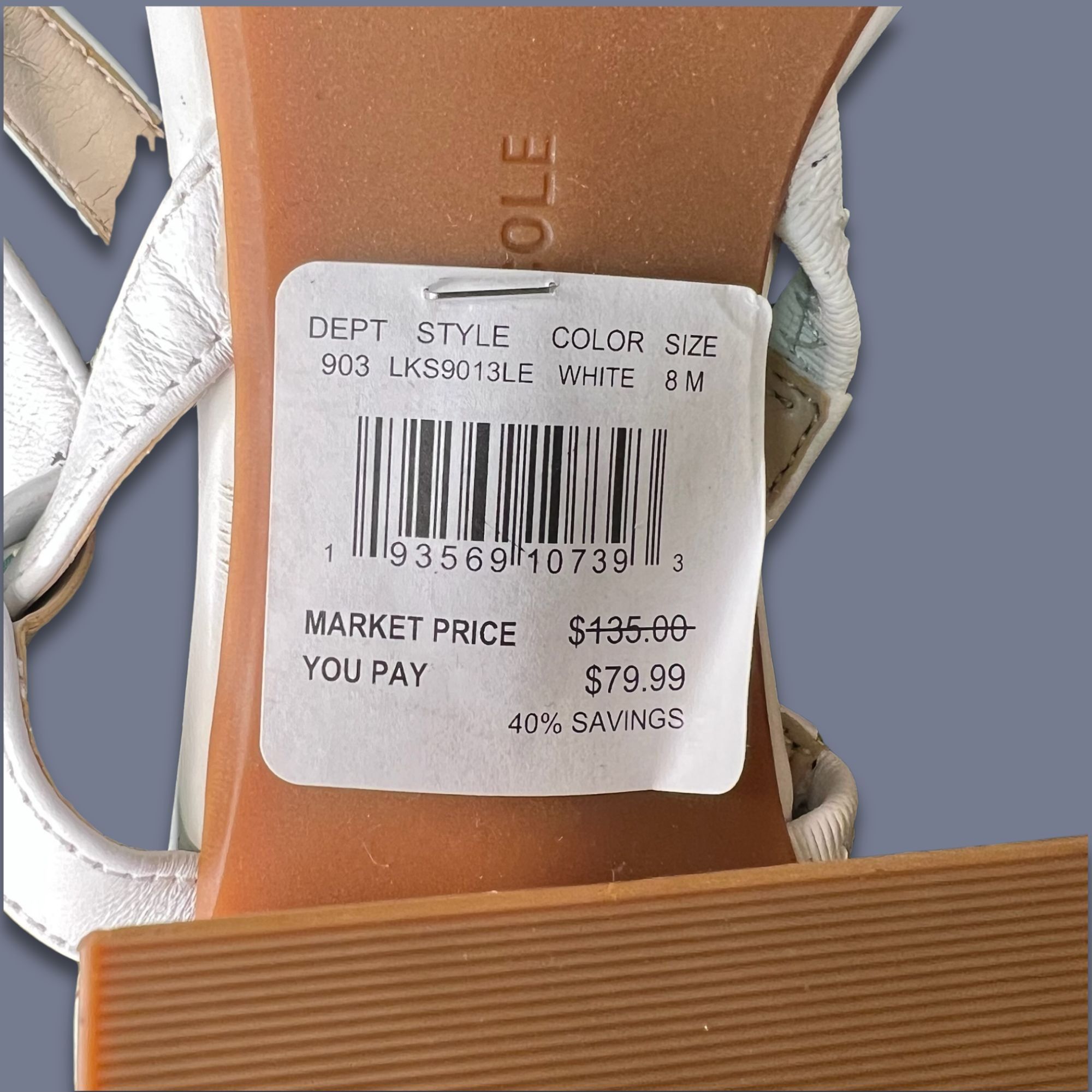 Kenneth Cole Kenneth Cole Maisie Low Heeled Sandals White Open Toe Adjust Size US 8 / IT 38 - 8 Thumbnail