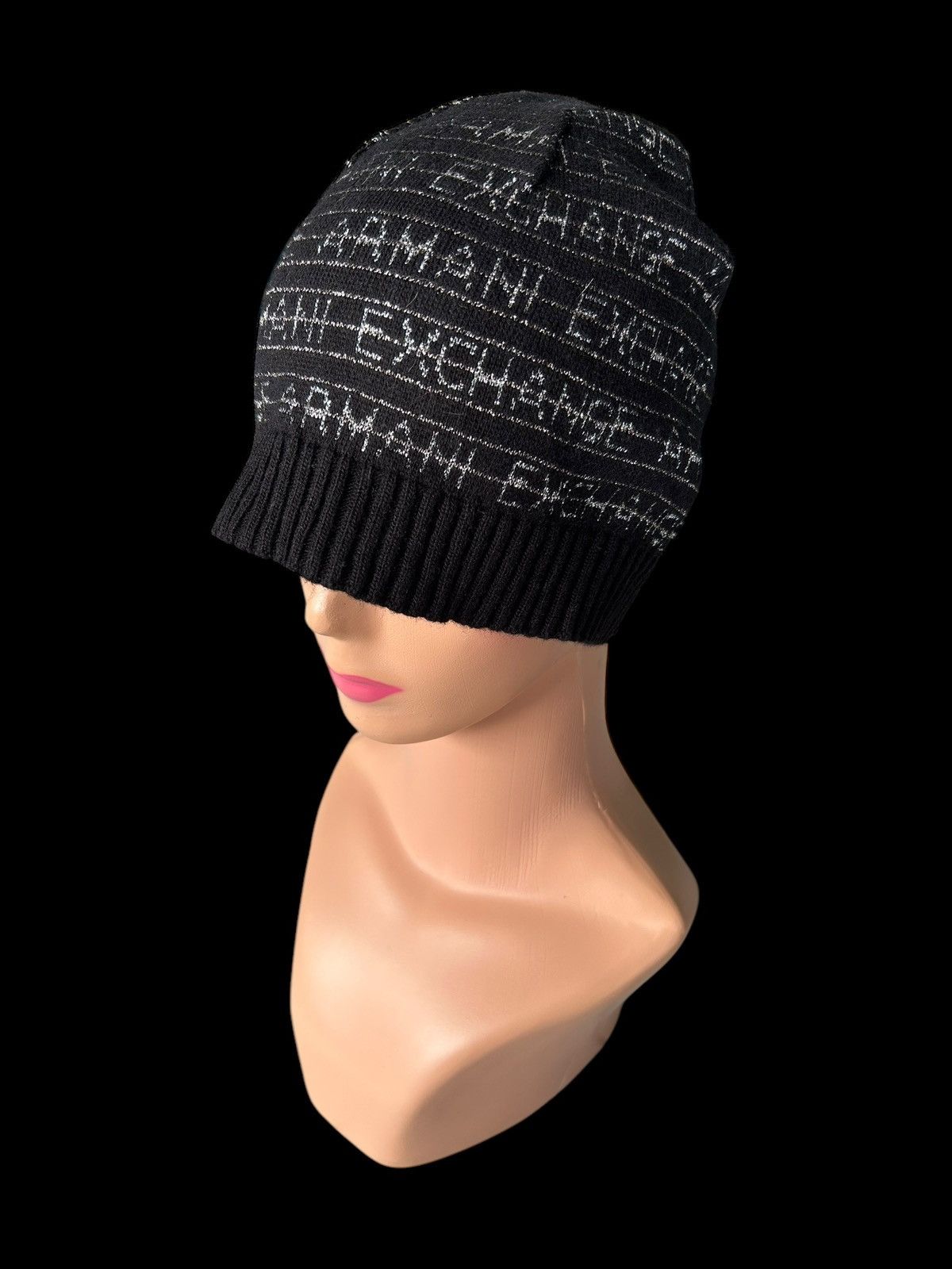 Armani × Armani Exchange × Vintage Armani Exchange Full Print Beanie Hats Size ONE SIZE - 6 Thumbnail