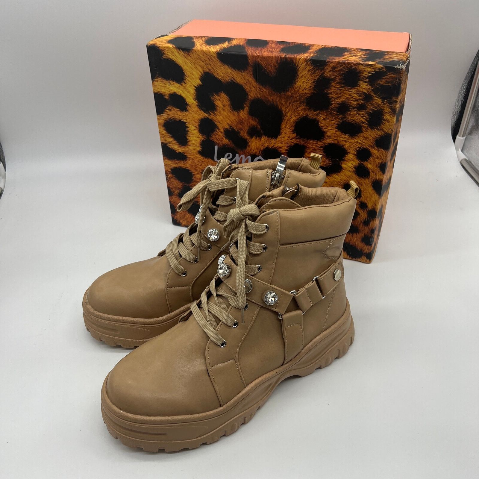 Other Lemonade Women Combat Boot Size 8M Rhinestone Size US 8 / IT 38 - 1 Thumbnail
