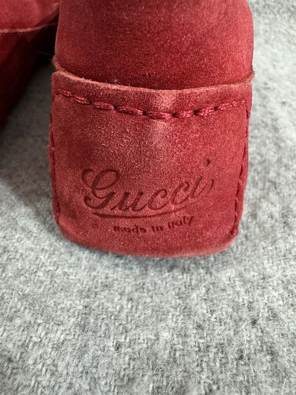 Gucci Gucci Web Suede Leather Slip-on Red Loafers size 40 Size US 7 / EU 40 - 10 Thumbnail